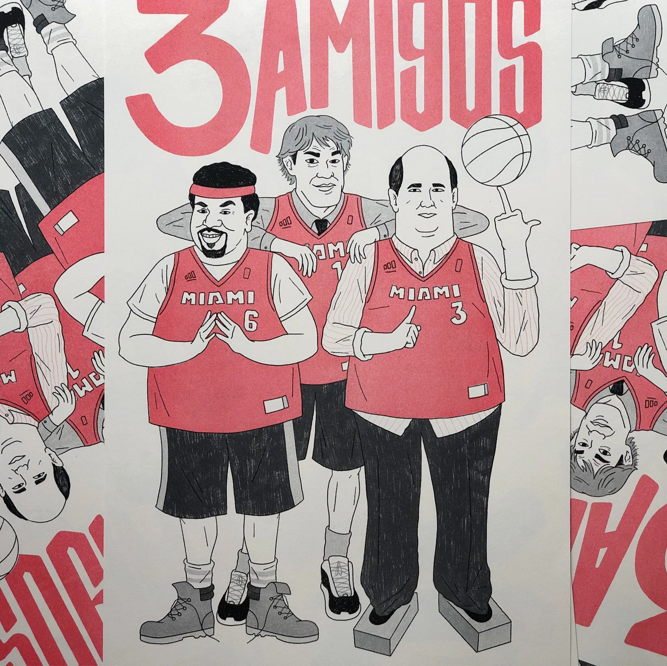 The Office: 3 Amigos // 2 color Risograph Print celebrating a scene from a Halloween episode of The Office.