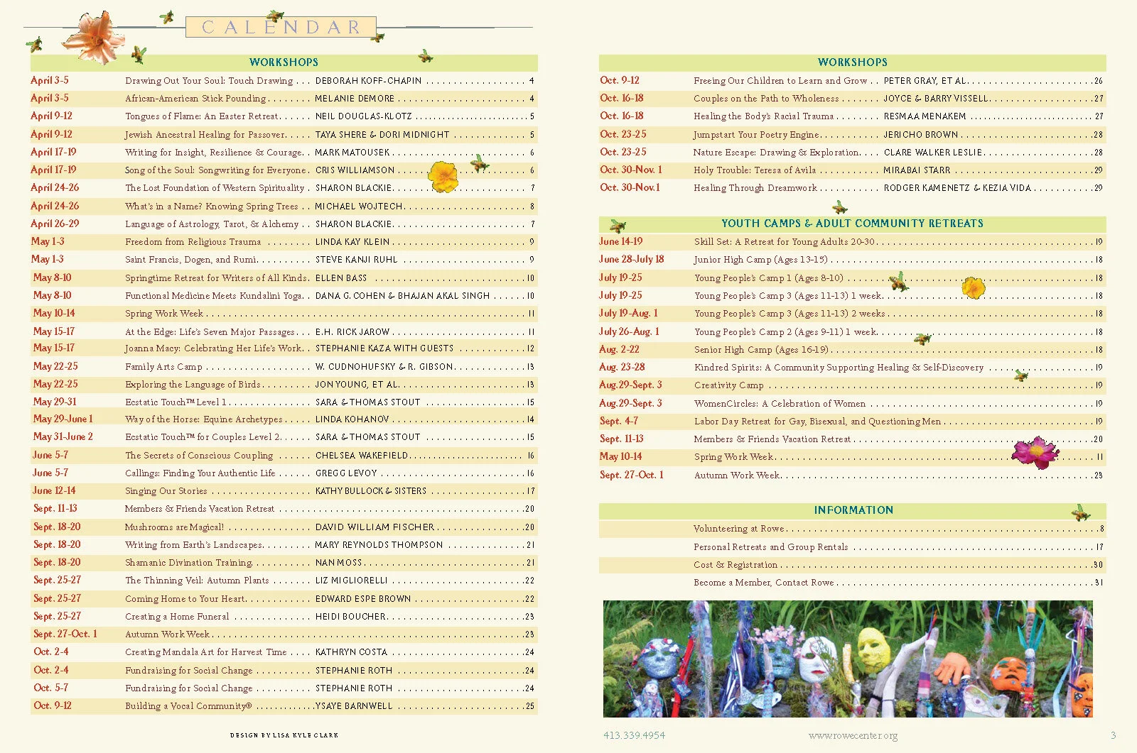 Contents spread for Rowe Catalog