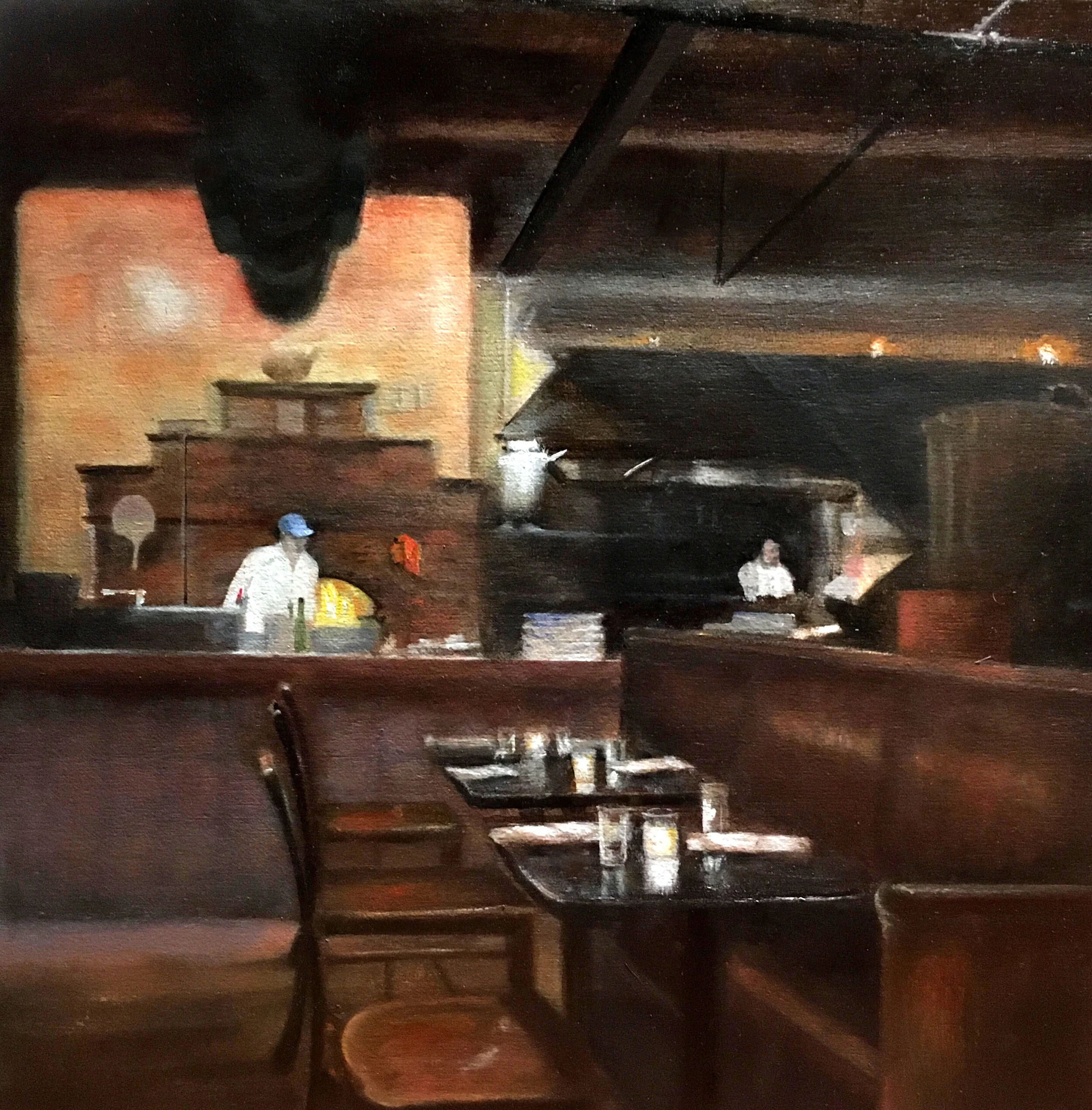 AFTER HOURS, oil on panel, 12" x 12"  $350