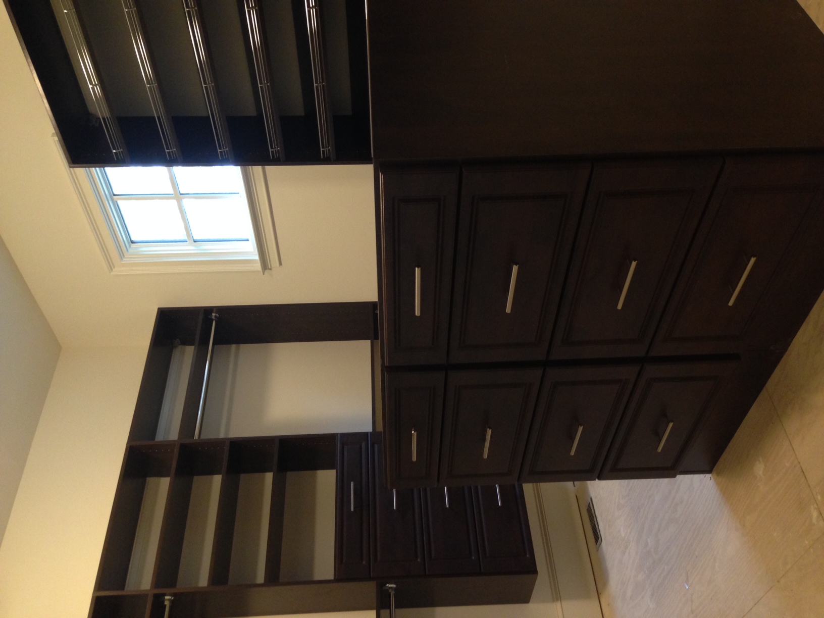 Center island with drawers.