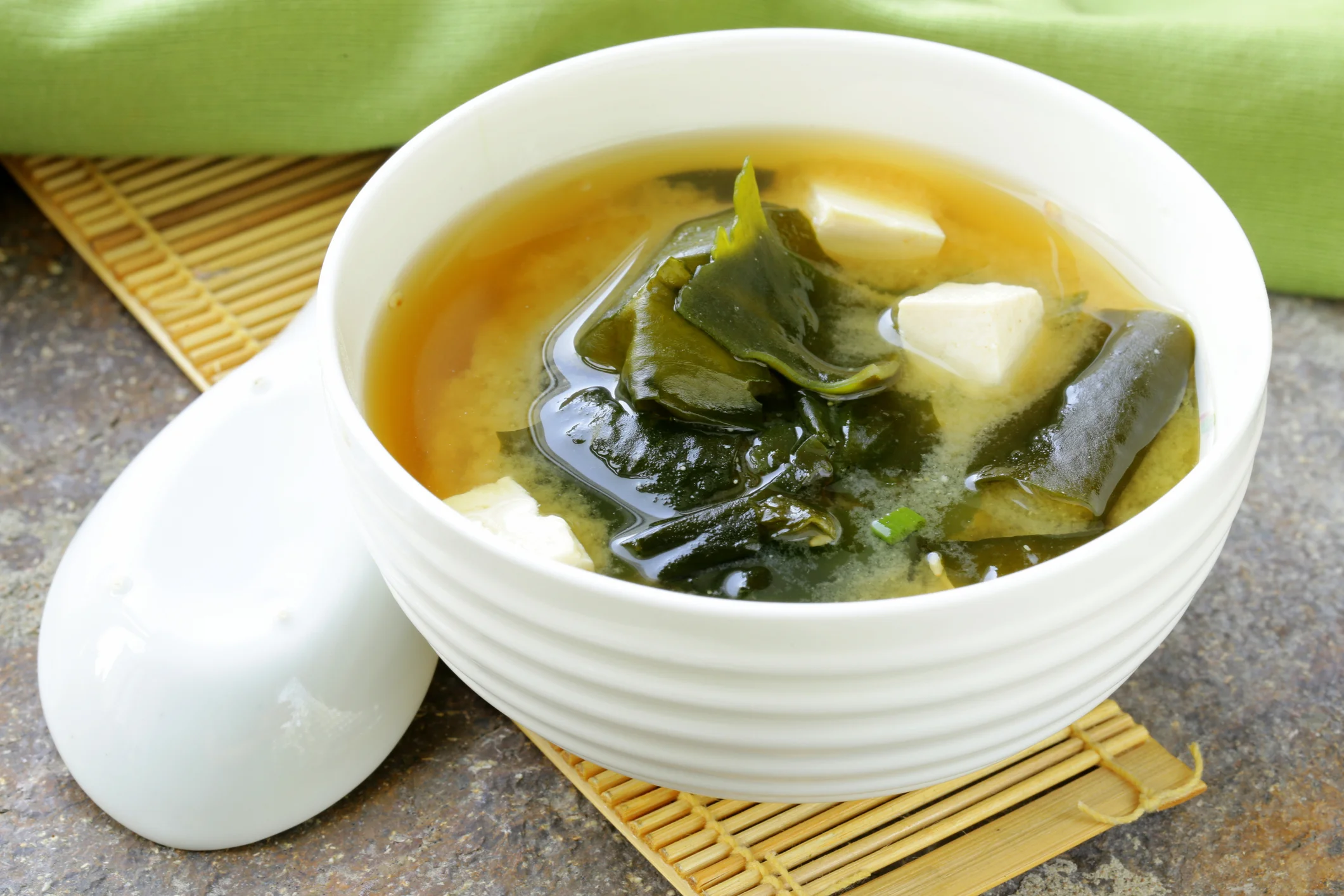 Miso Soup with Dandelion Greens