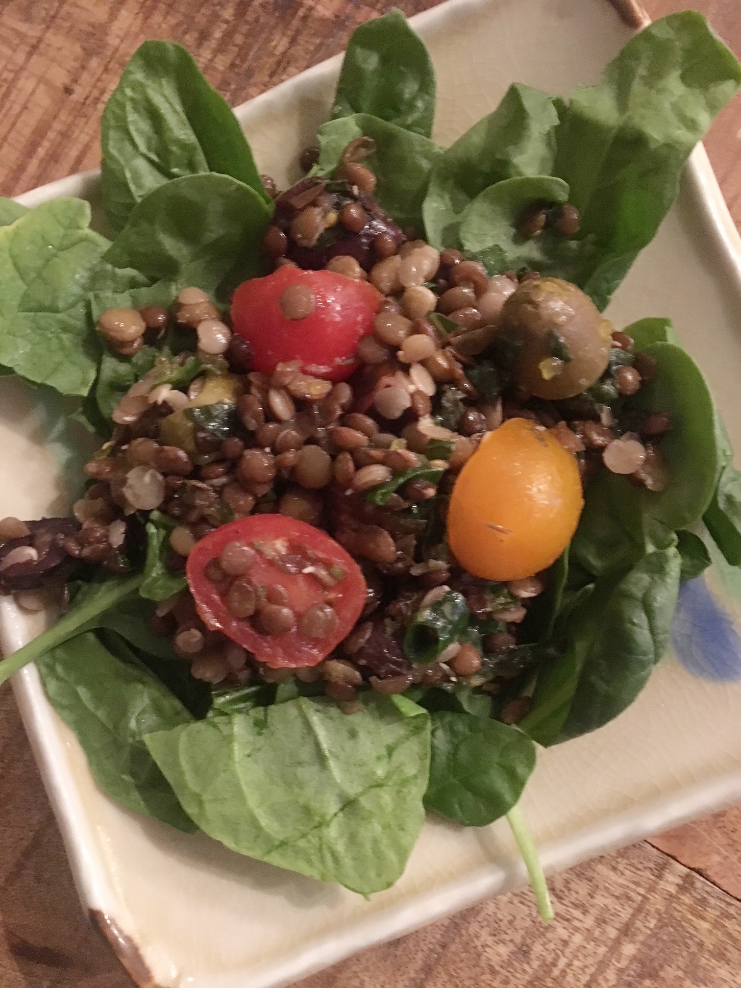 Lentil Salad with Tomatoes and Olives