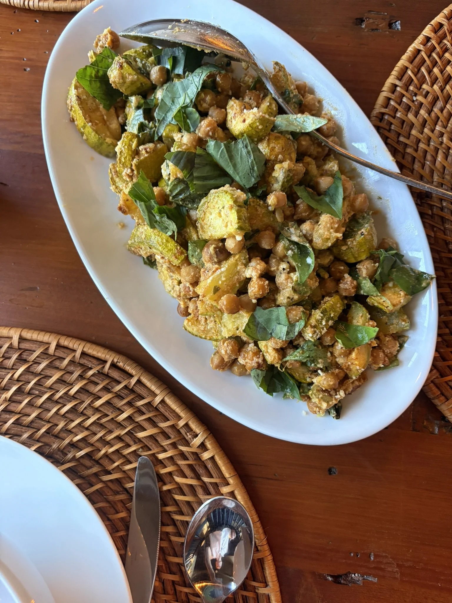 Roasted Zucchini, Chickpeas + Basil Parmesan Sheet Pan
