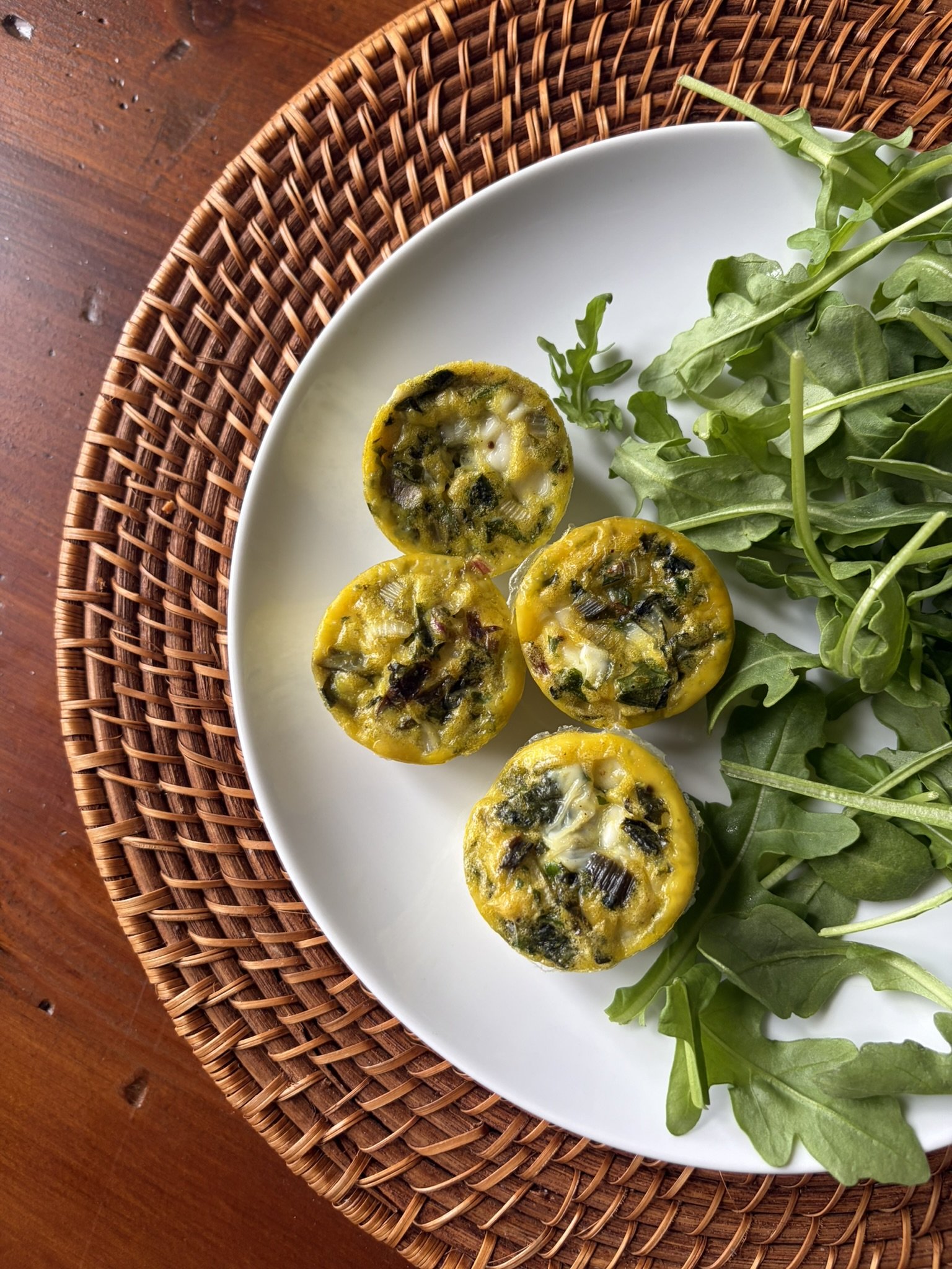Protein-Rich Egg Bites with Swiss Chard, Spring Onion &amp; Herbs
