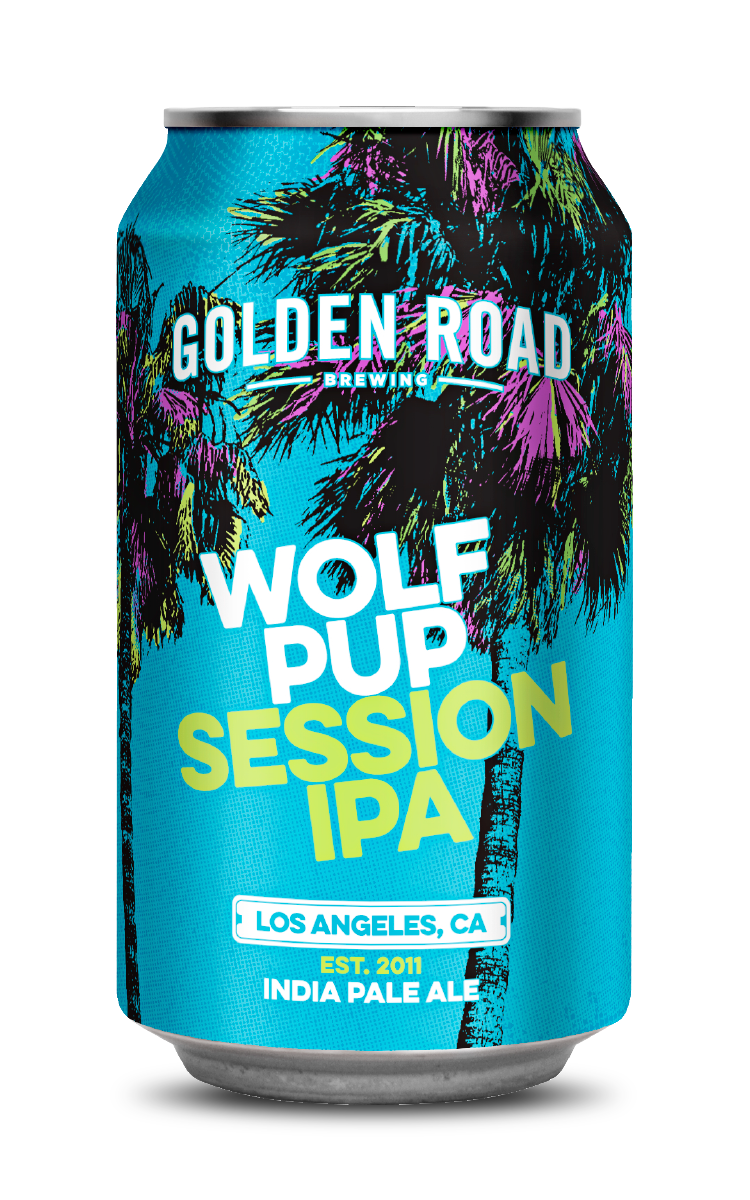 CALIF Beer STICKER ~ GOLDEN ROAD Brewing Co Wolf Pup Session IPA ~ Los Angeles 