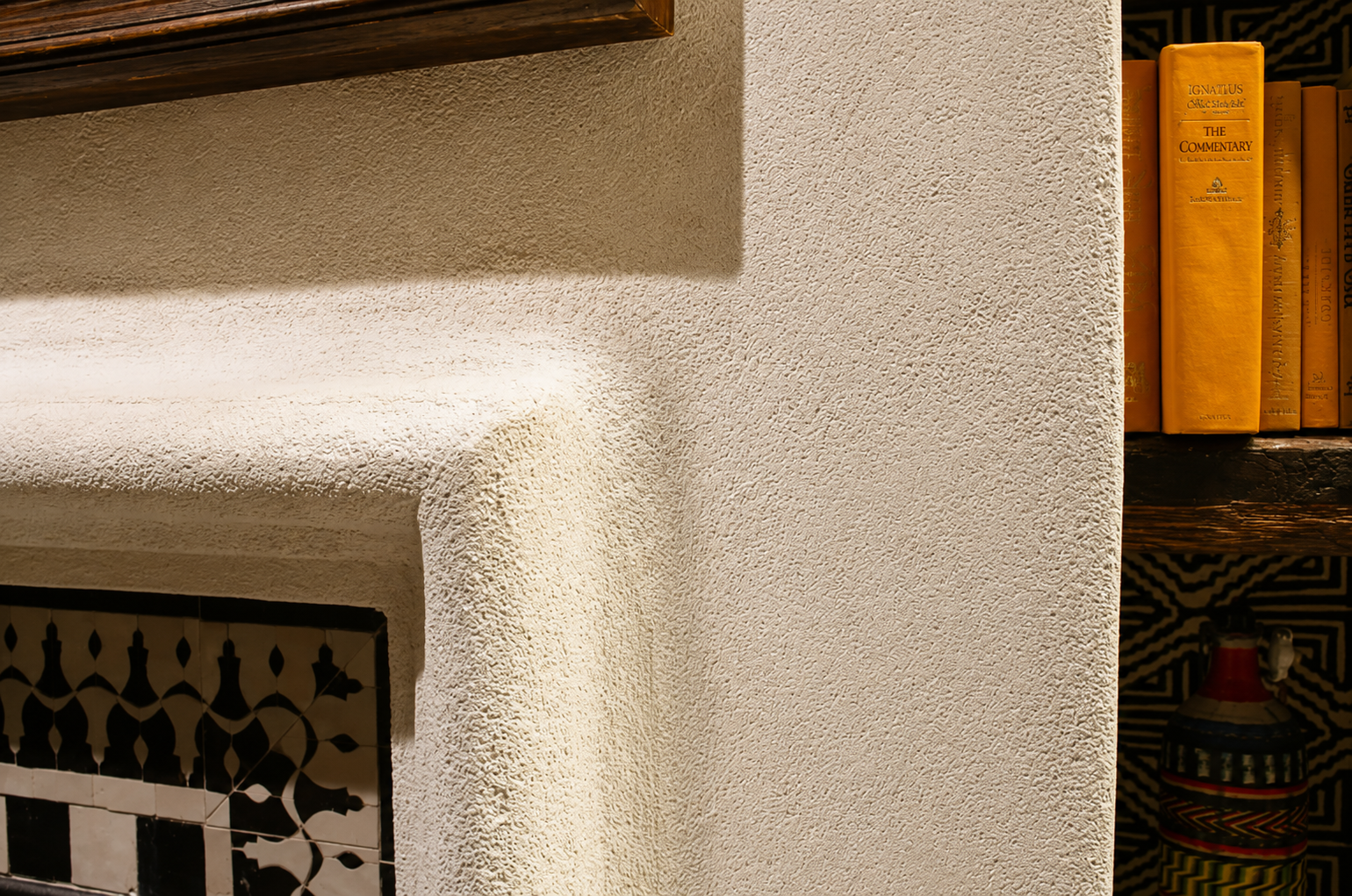 Close up at fireplace