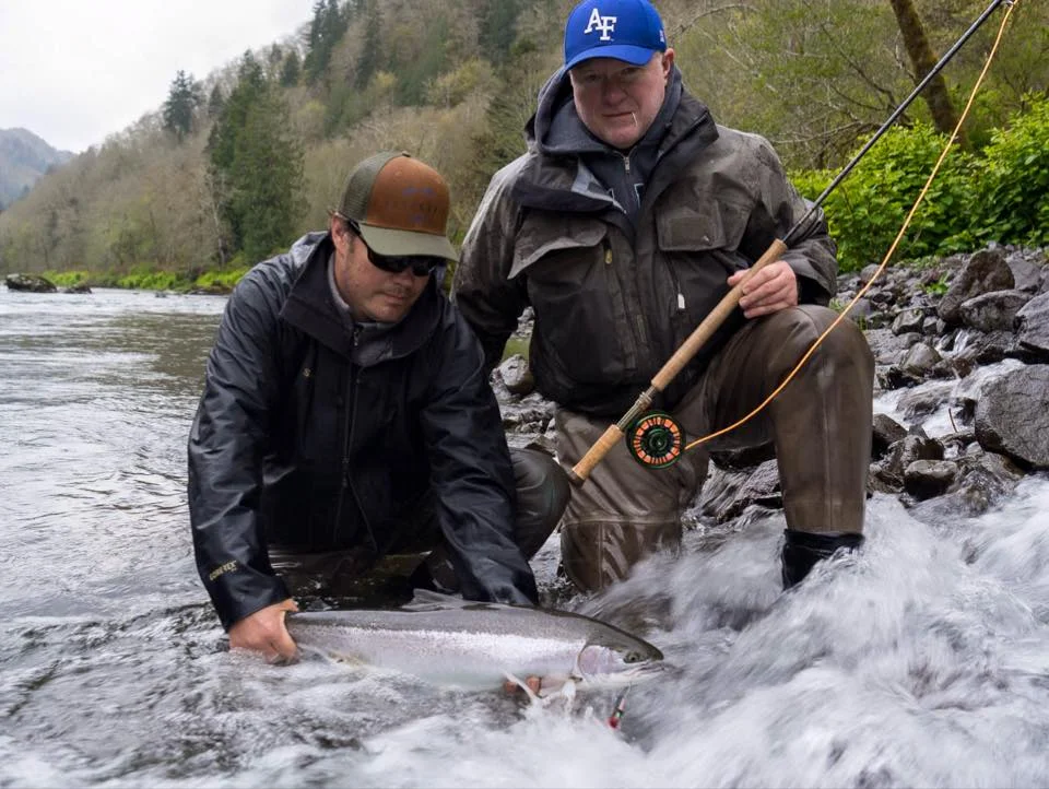 Prior to repair, the Simms Slick Jacket (to the left). Jason Hartwick photo
