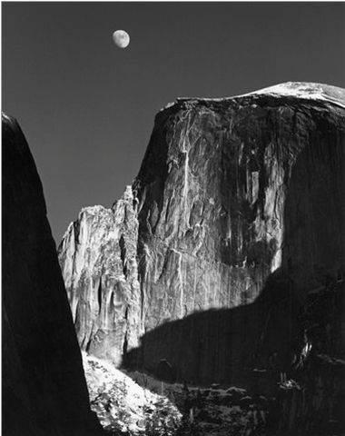 "Moon and Half Dome" by Ansel Adams