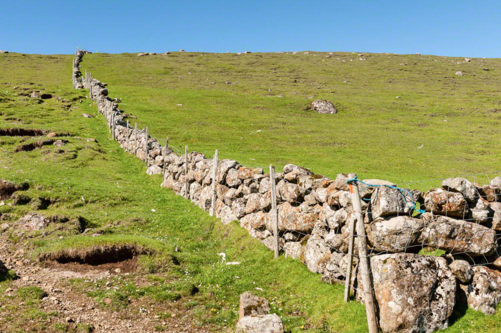 Stoen fence in Skuvoy in the Faroe Islands