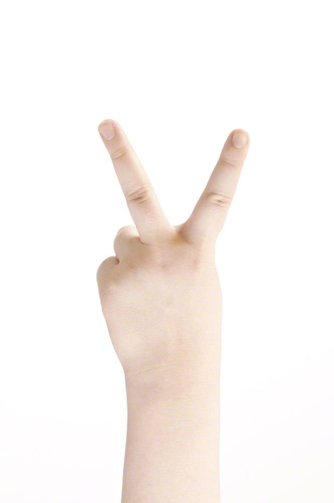 Victory sign - girls hand