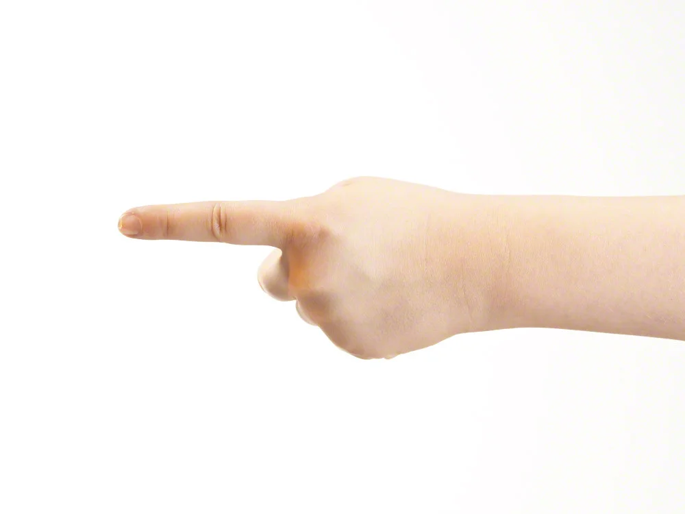 Index finger pointing - girls hand