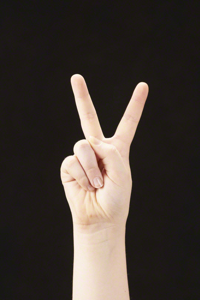 Victory sign - girls hand