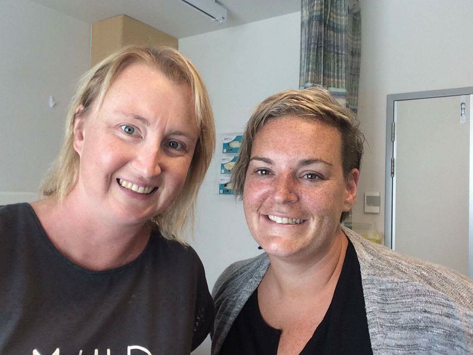 Hannah and Leanne in Wellington hospital