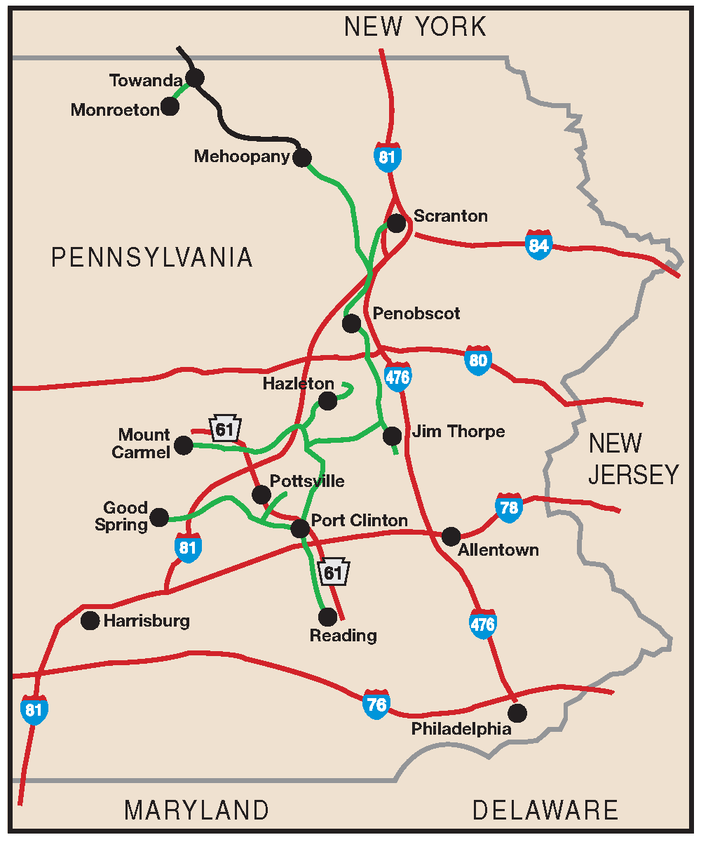System Maps Reading Blue Mountain Northern Railroad
