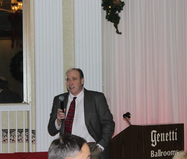 Wayne Michel, RBMN President, addressing the holiday party attendees about the railroad business in 2014