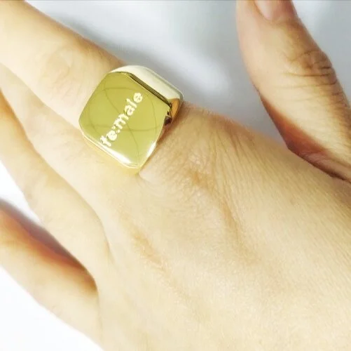 fe:male klackring guld simpel ring klackring statement smycken online