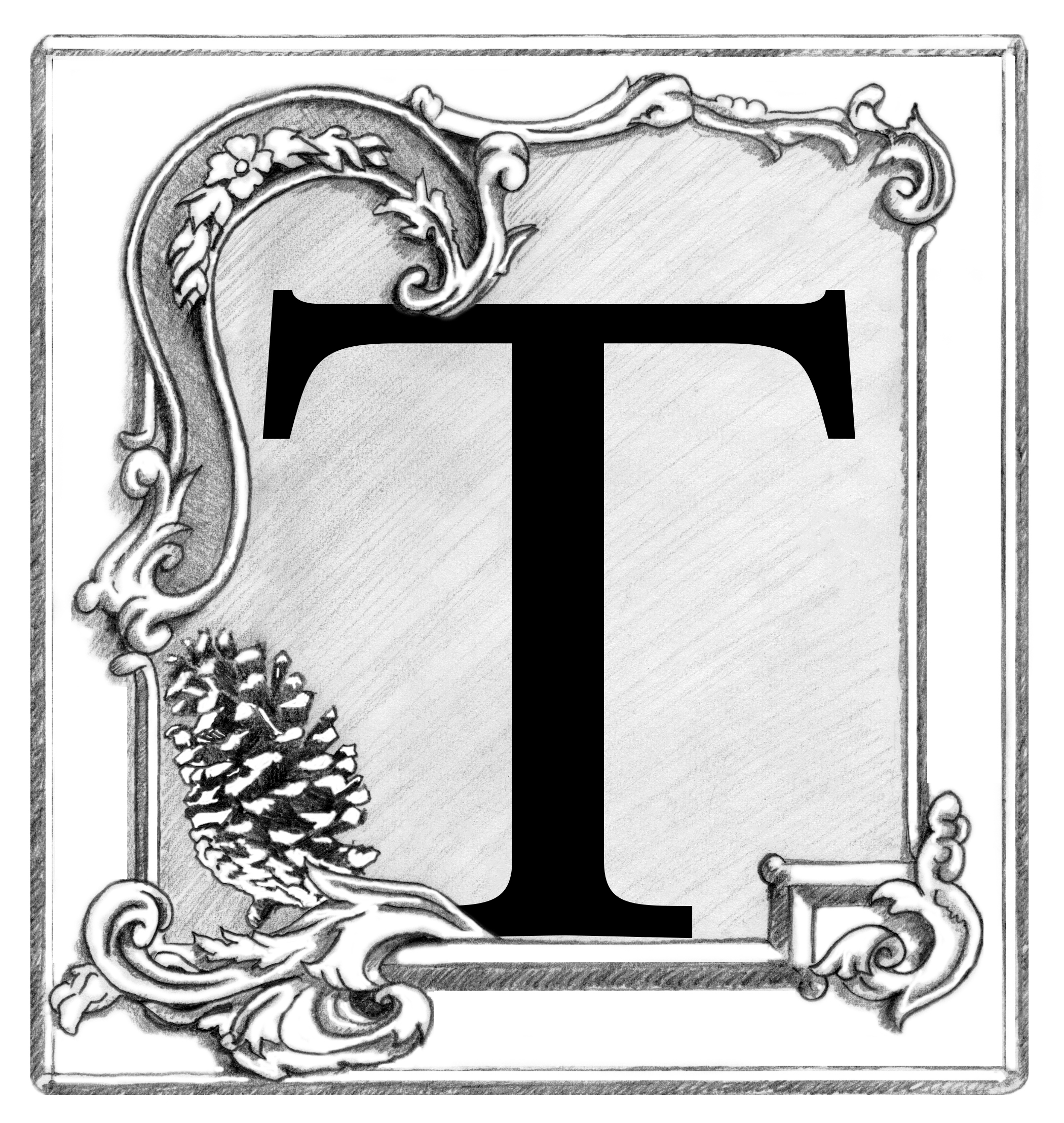 Custom drop cap letter in the publication.