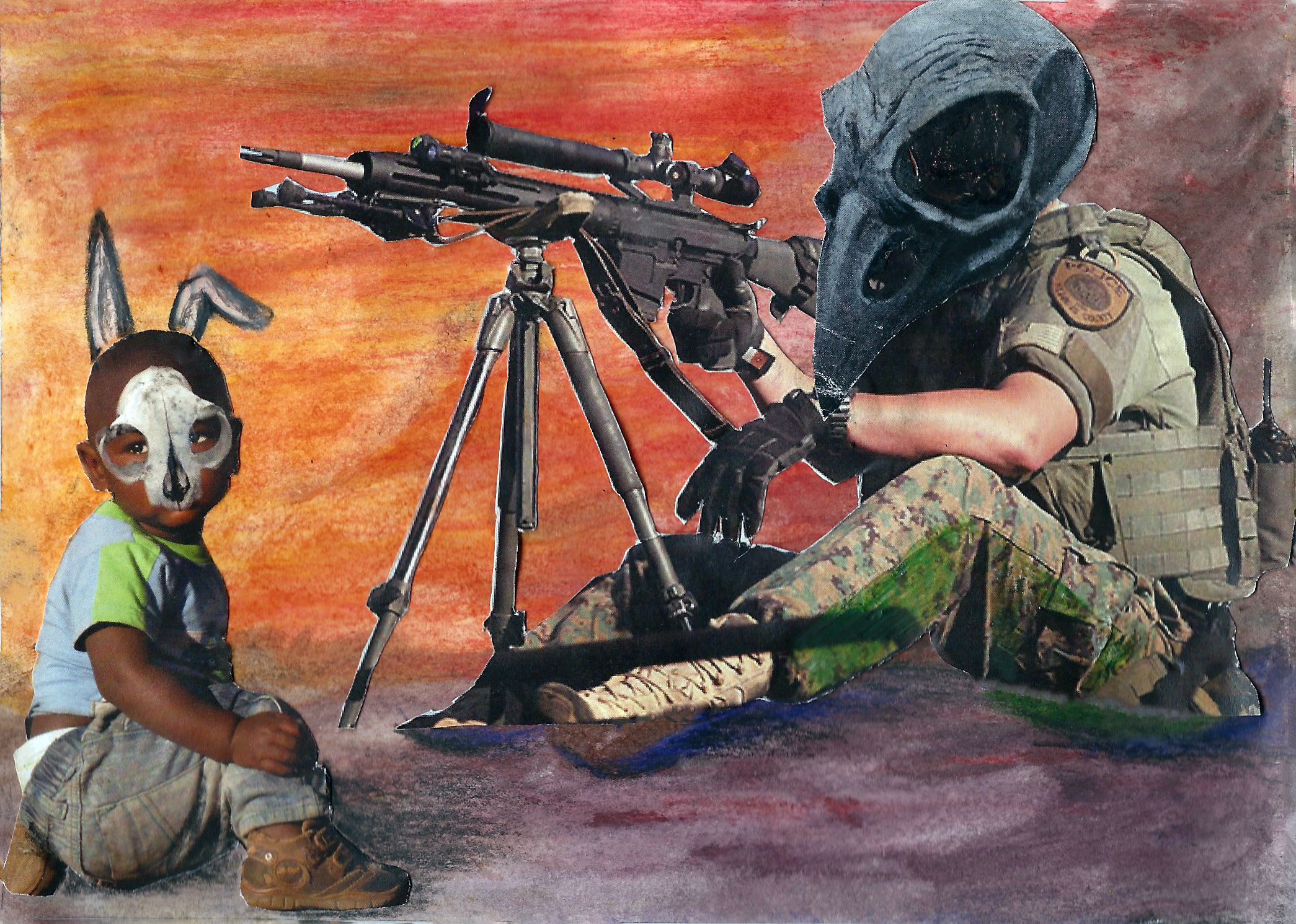 Ferguson 2 of 4 // 7x5in // Media: watercolor, graphite, and newspaper print