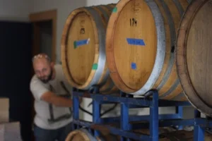 Thor moving souring barrels into place