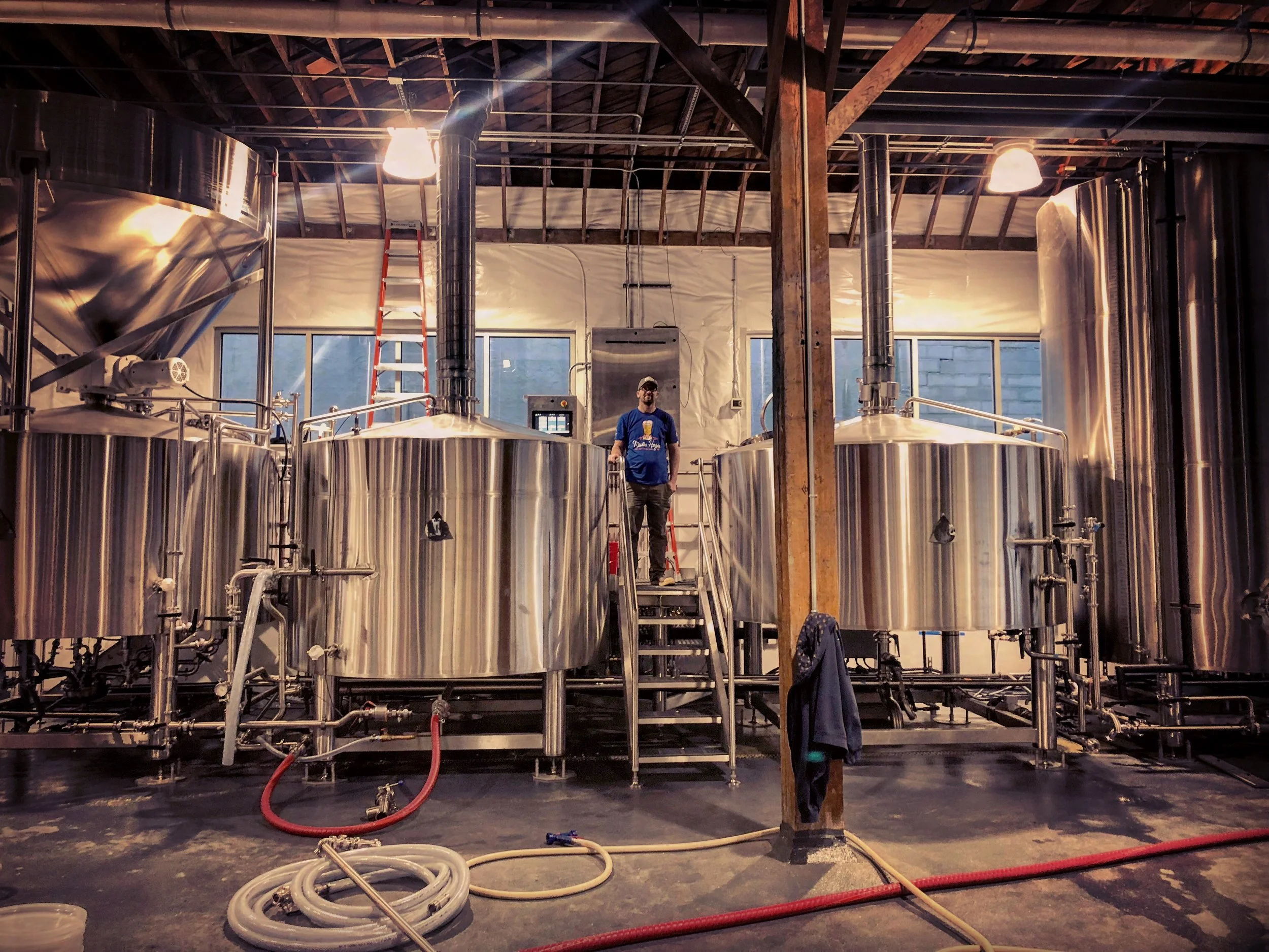 Mike manning our new 30bbl production brewhouse