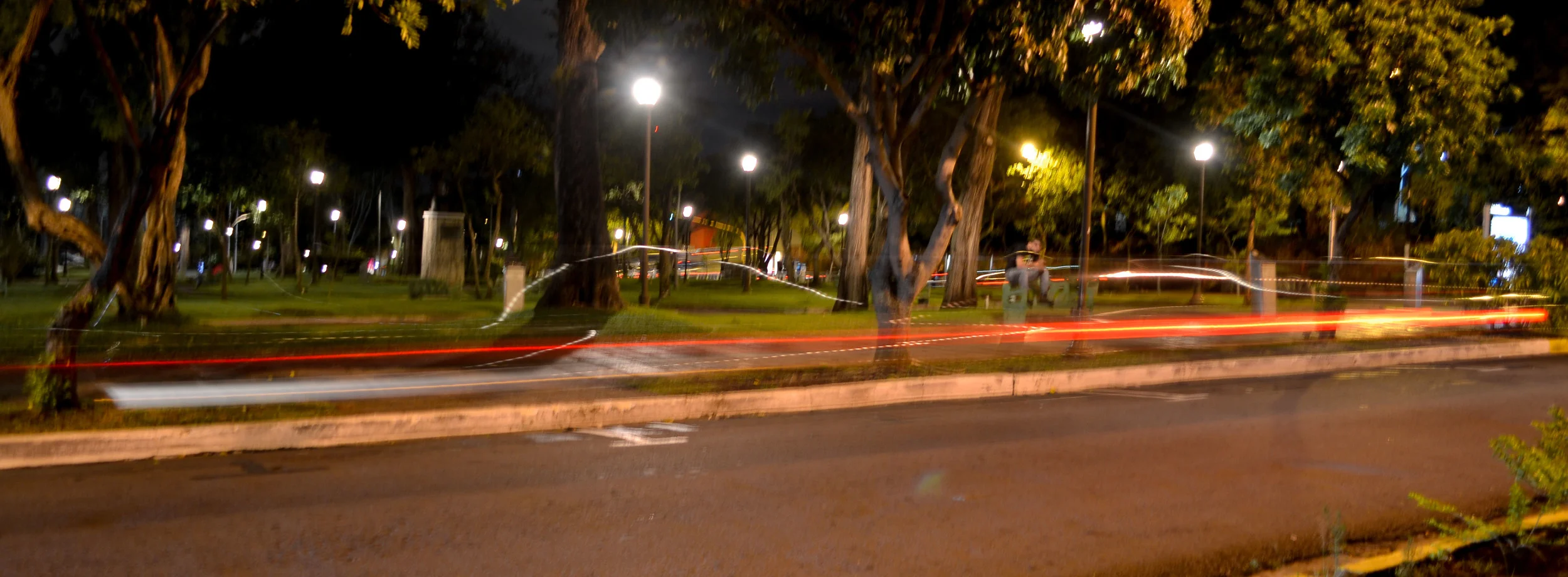 Night scene from San Jose, Costa Rica's capitol, several hours away from the farm by bus, on my last night in Costa Rica.