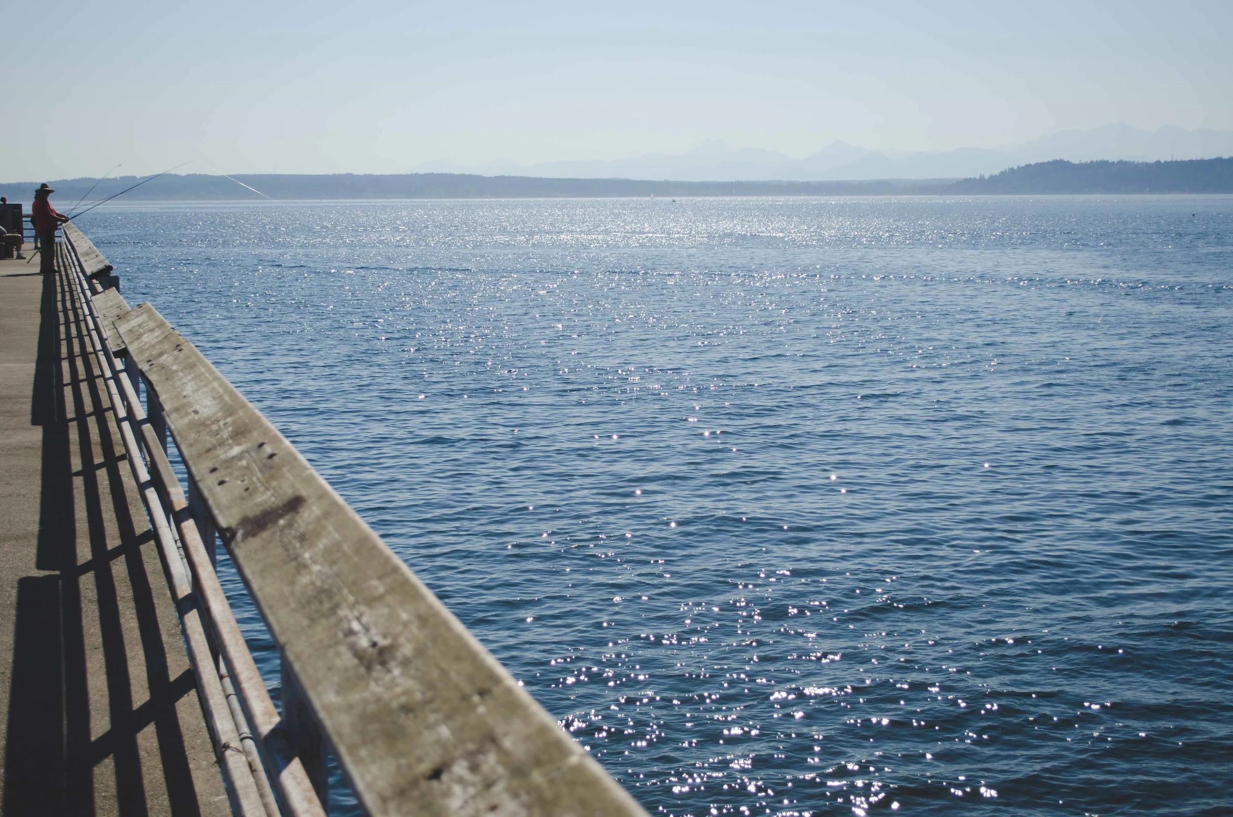 Fishing for King Salmon on the Edmonds pier