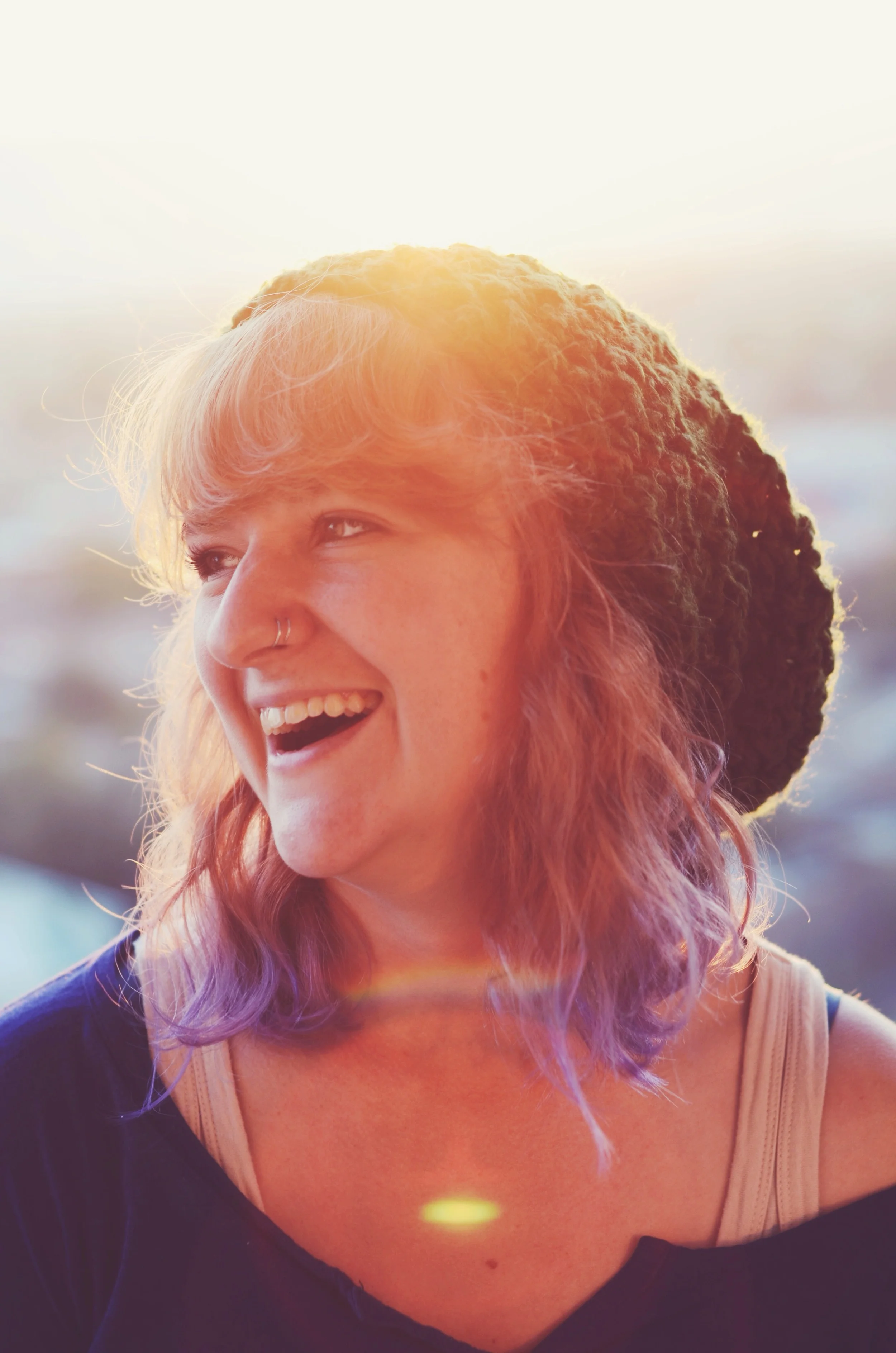 Cassandra, who agreed to dye her hair to match the sunset
