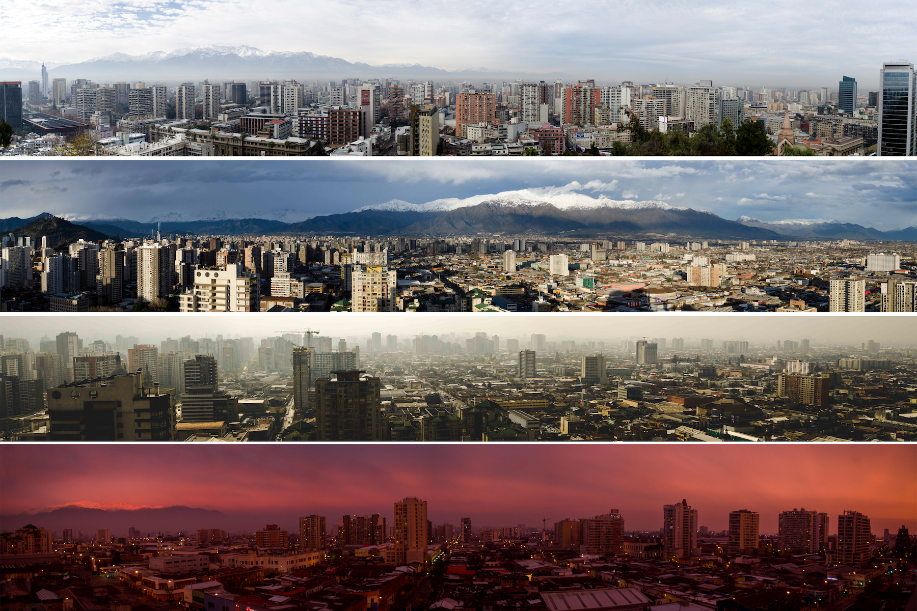  Panoramas taken from various points in Santiago 