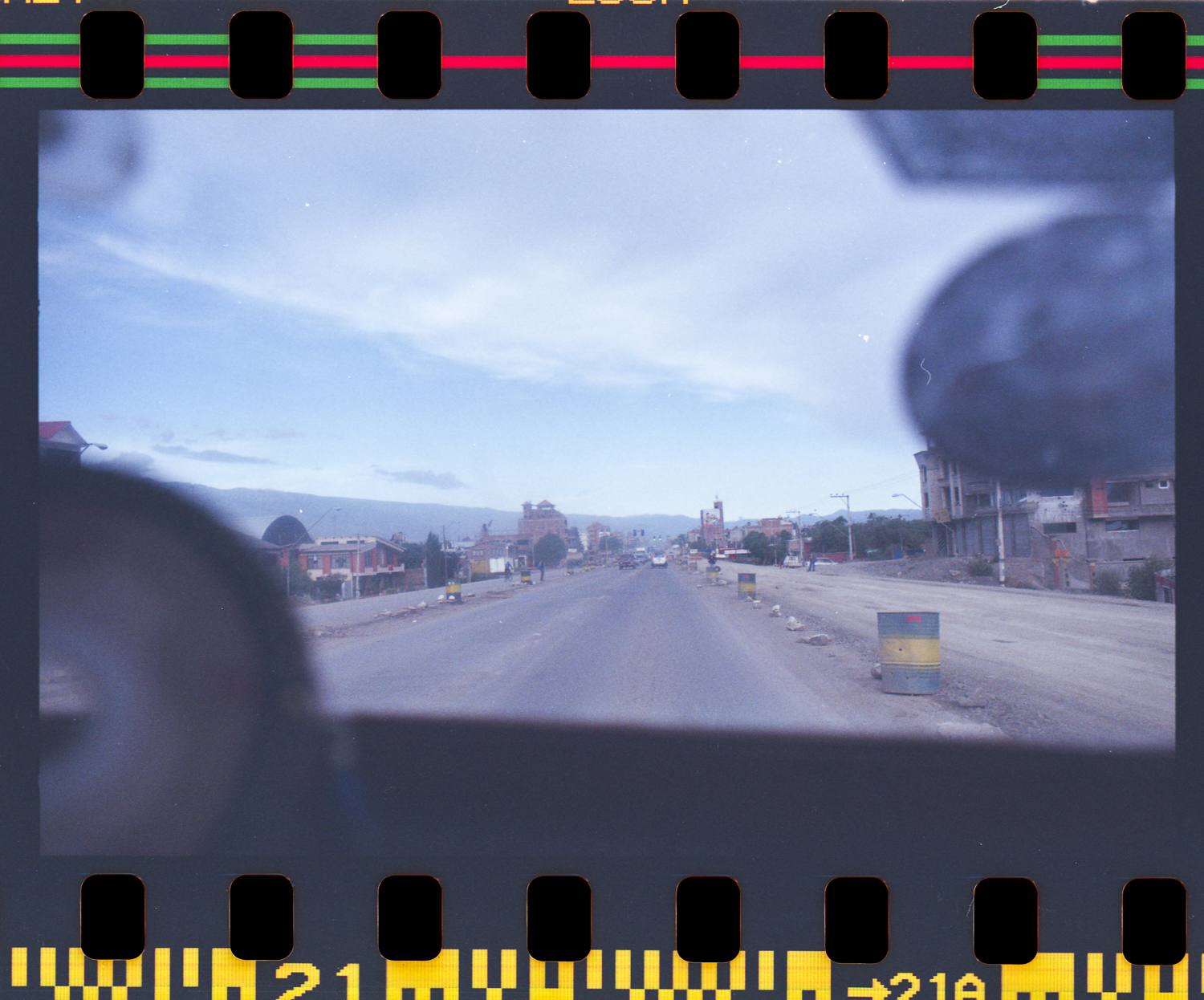  En route to Cochabamba from Vinto in a  trufi , a small passenger van 