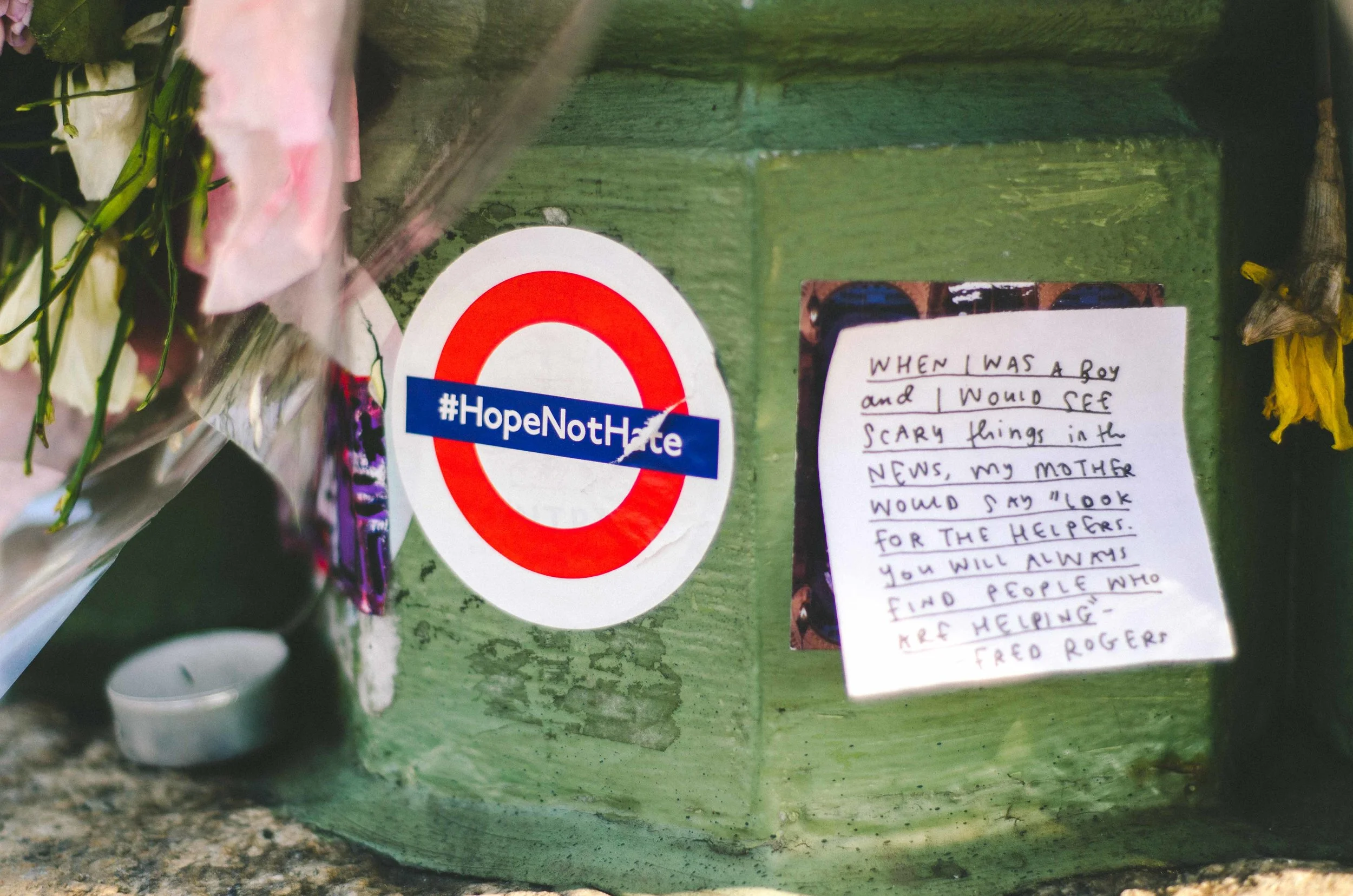 Memorials on the Westminster bridge.