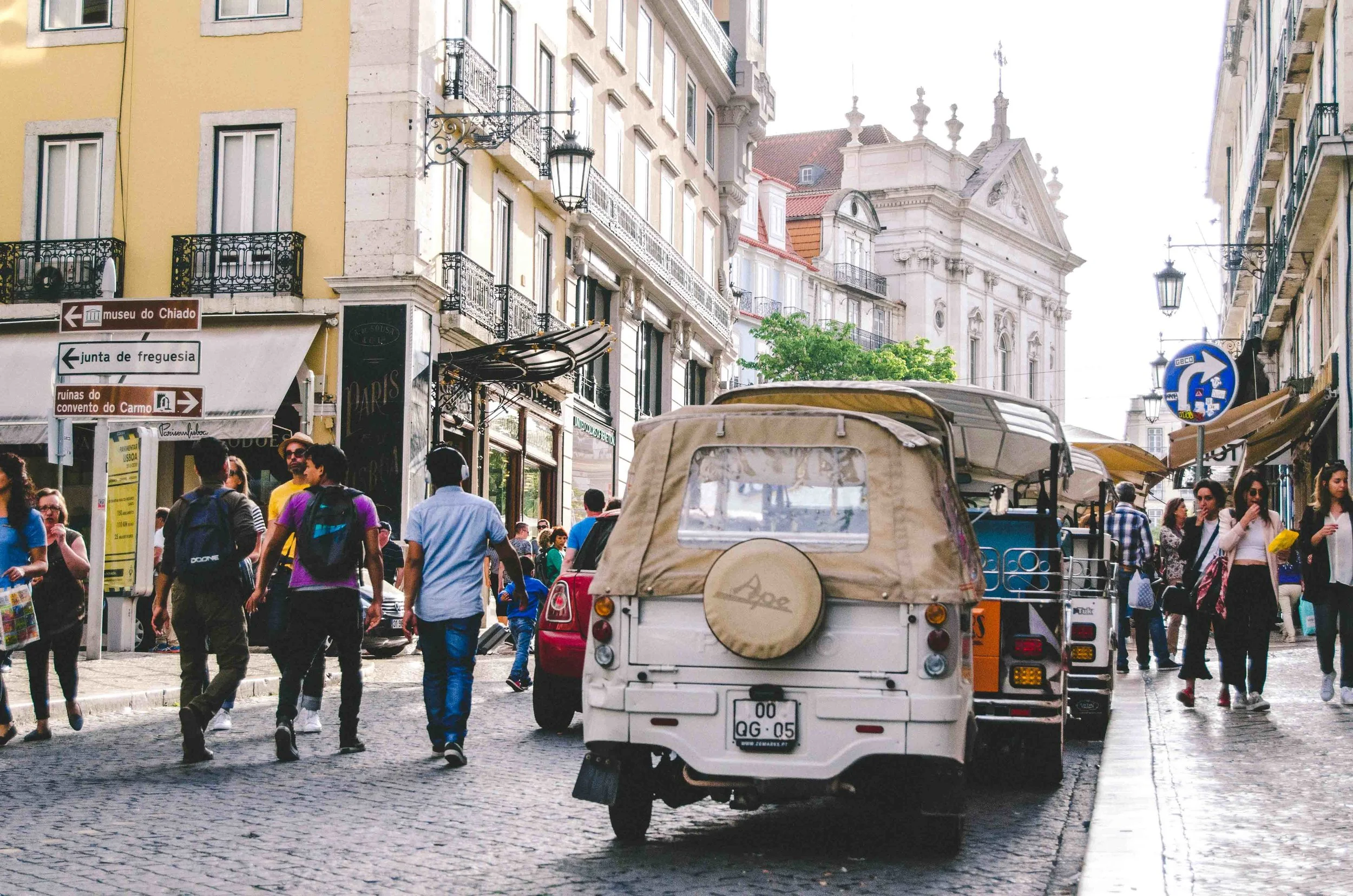Walking the streets of Lisbon, near Praça Luís de Camões on R. Garrett