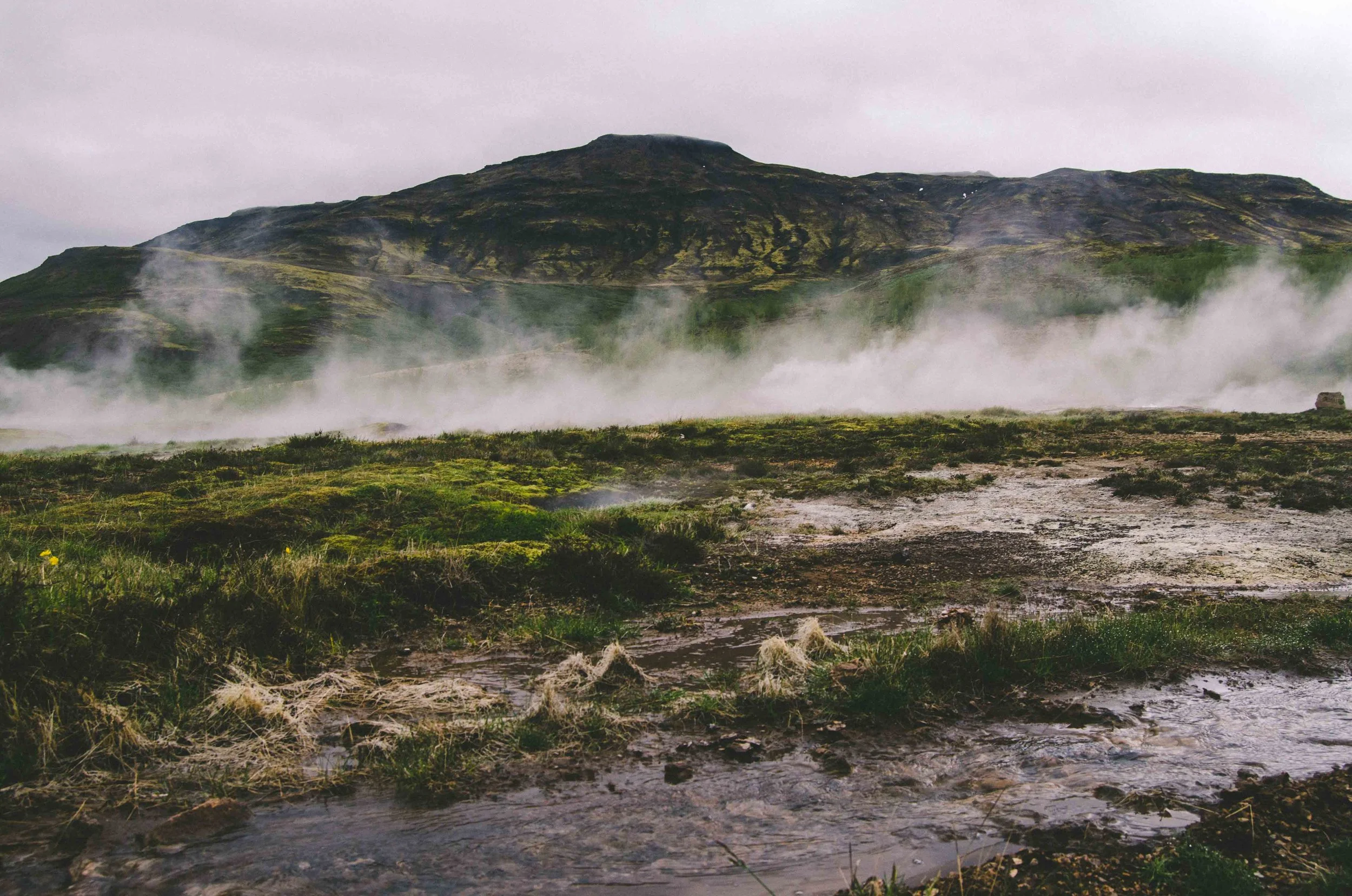 Hot water bubbling up from the Earth