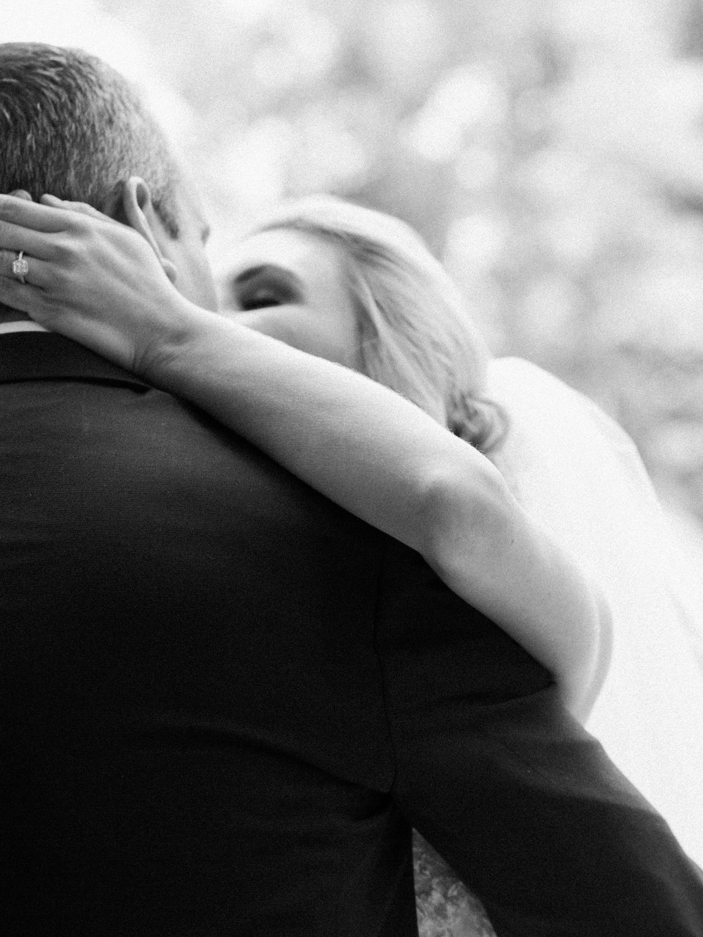 Bride and groom during an emotional first look in Vail, Colorado