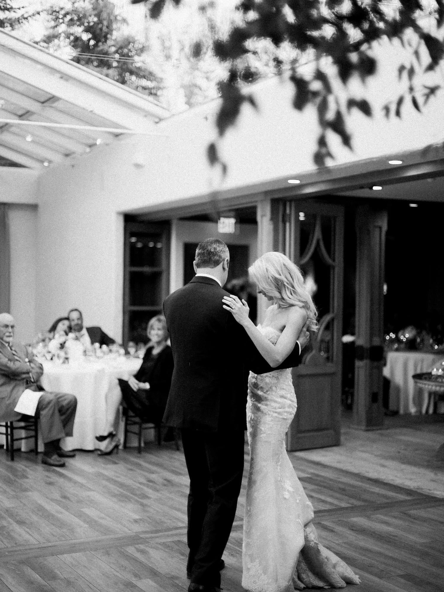 Bride and groom have their first dance at The Sonnenalp in Vail