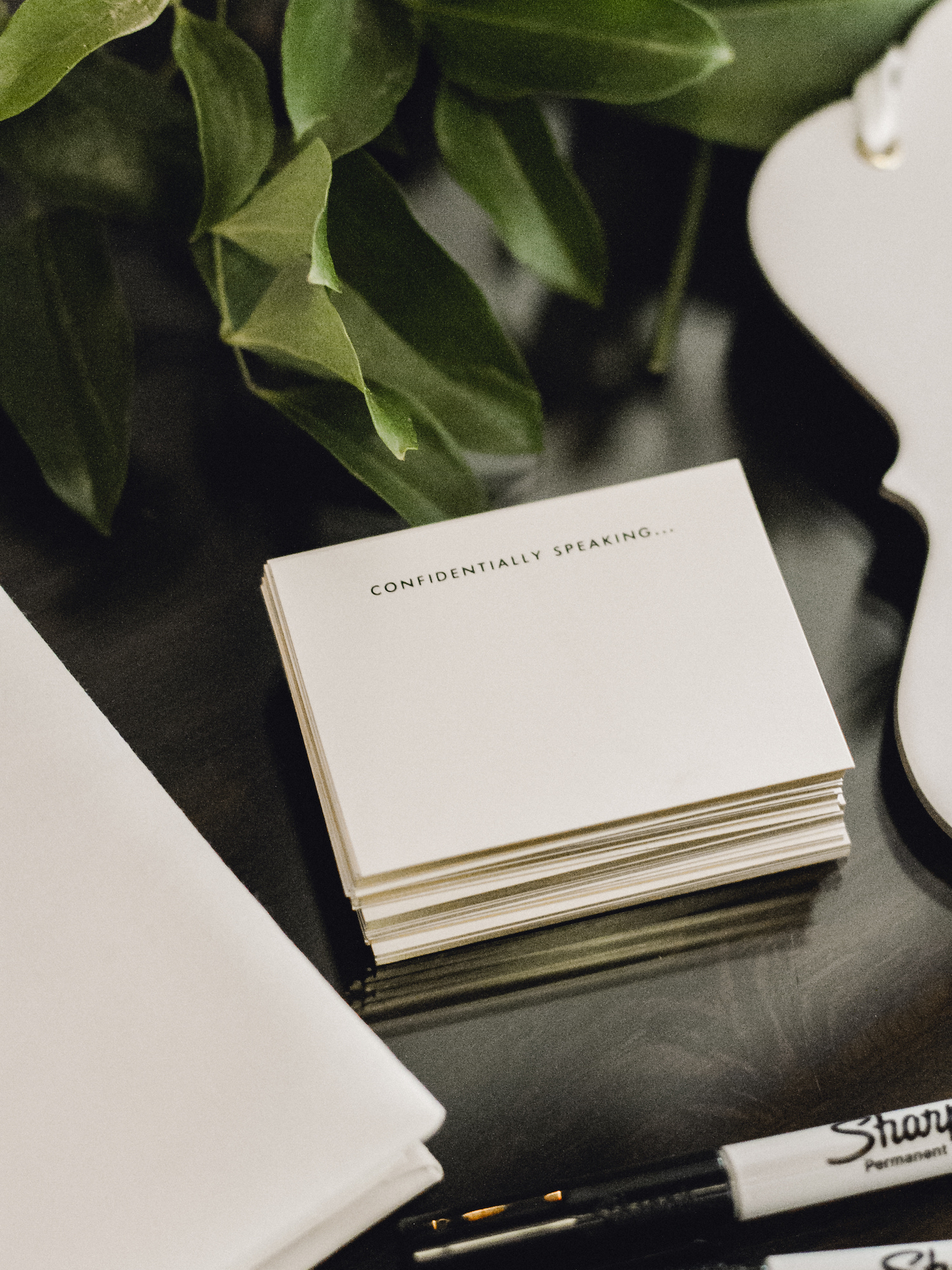 Kate Spade "confidentially speaking" guest book cards