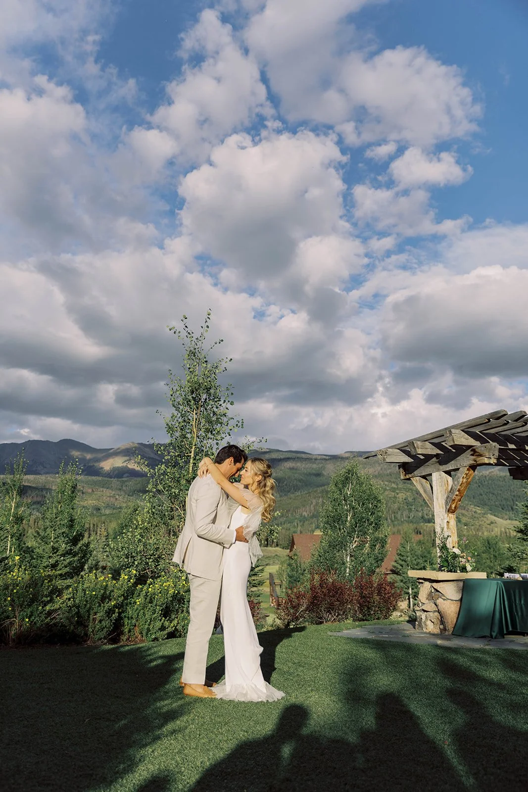First dance during cocktail hour at Devil’s Thumb Ranch