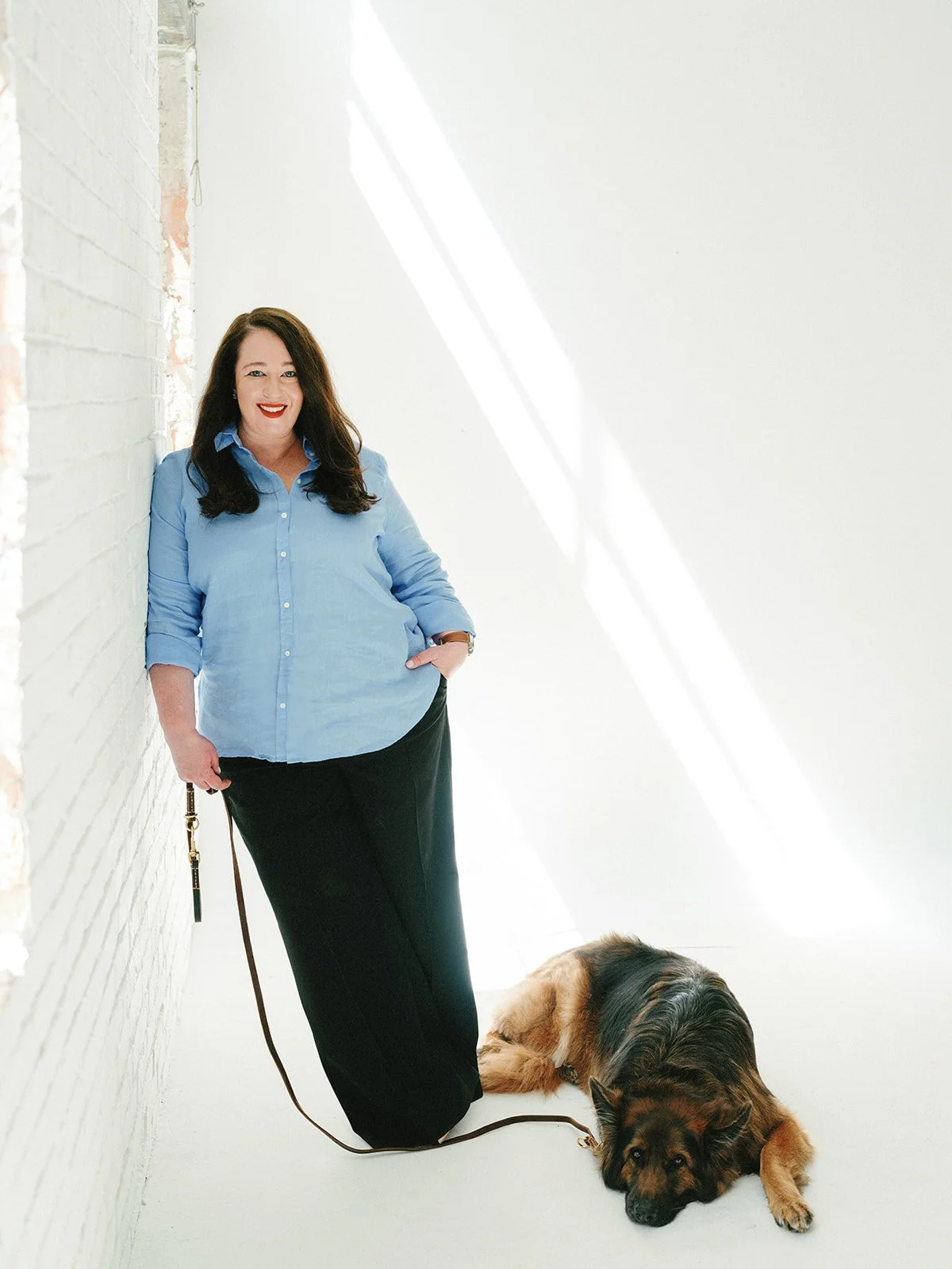 Luxury Colorado wedding planner Jennifer Blume from The Styled Soiree with her German Shepherd, Zoe