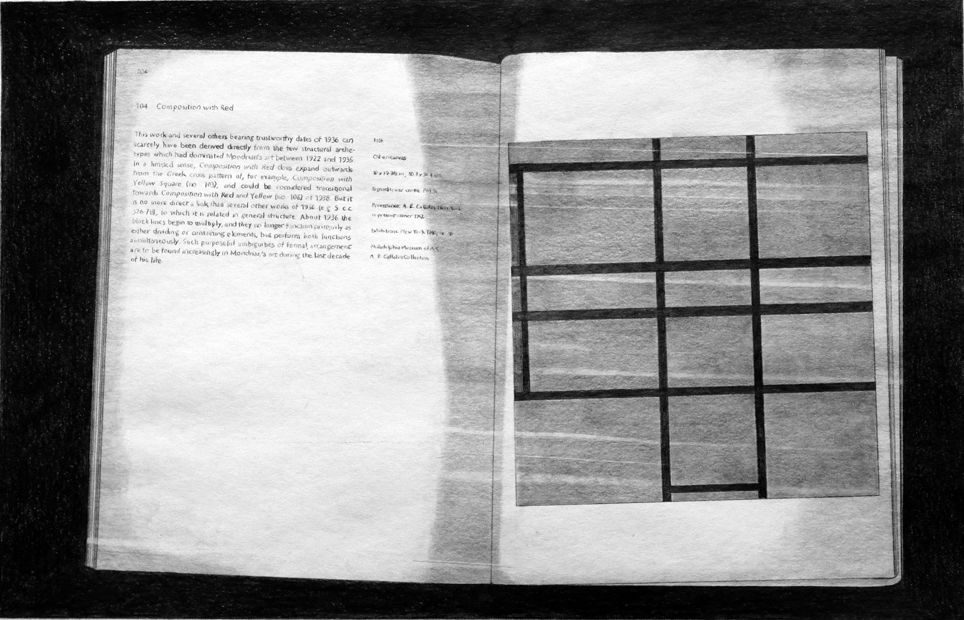 Composition with Red, Xeroxed