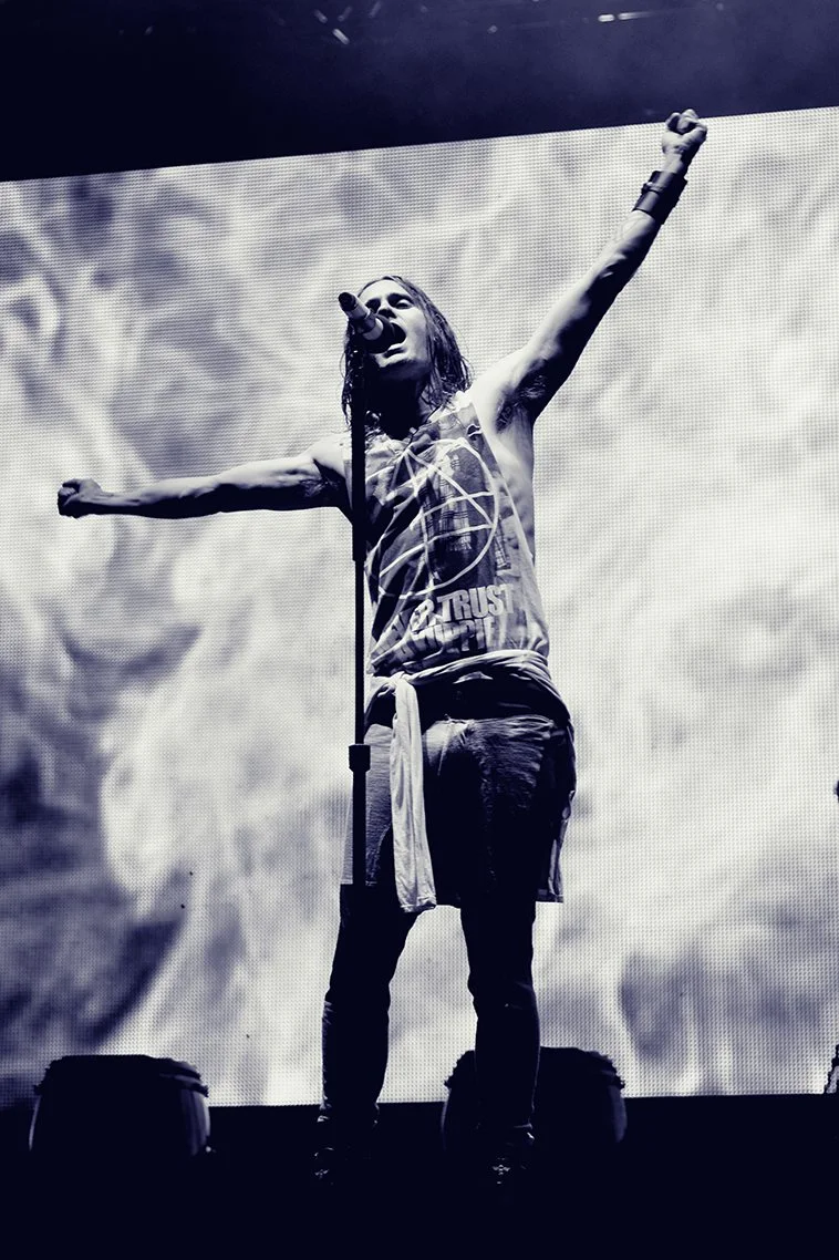 Jared Leto and his band Thirty Seconds to Mars performing in Padova, Italy last July. Photograph by Melissa Coarezza.