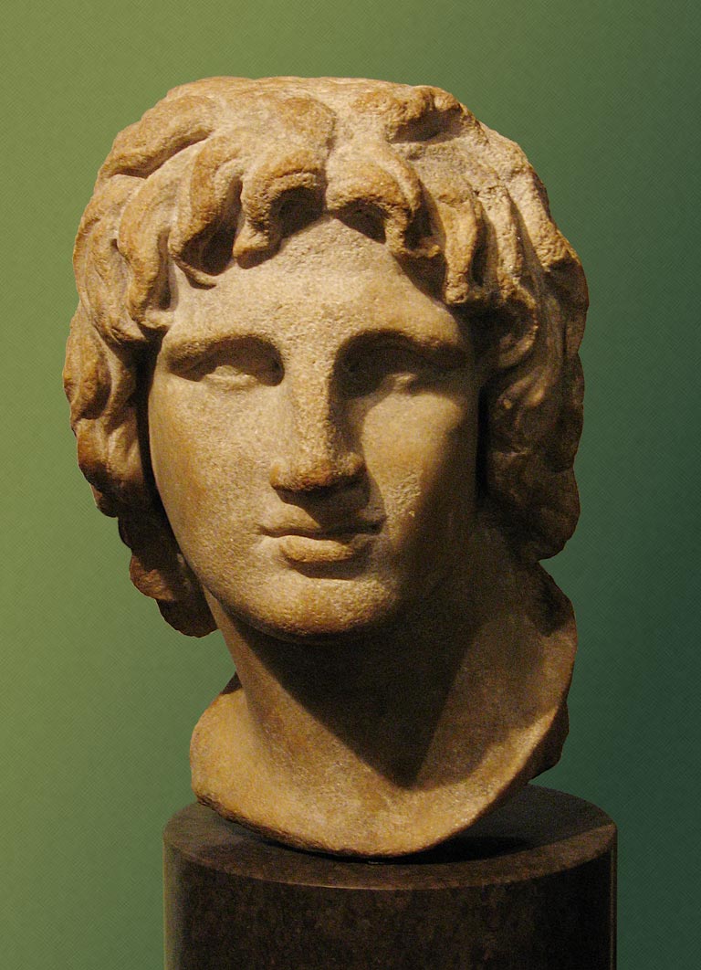 Really famous: Alexander the Great, marble head, 2nd-1st century B.C., British Museum. Photograph by Andrew Dunn of andrewdunnphoto.com.