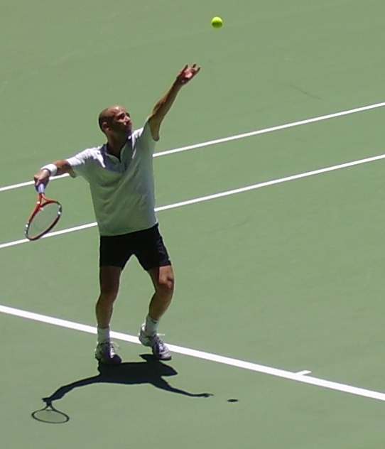 Andre Agassi at the Australian Open, his best Slam event, in 2005.