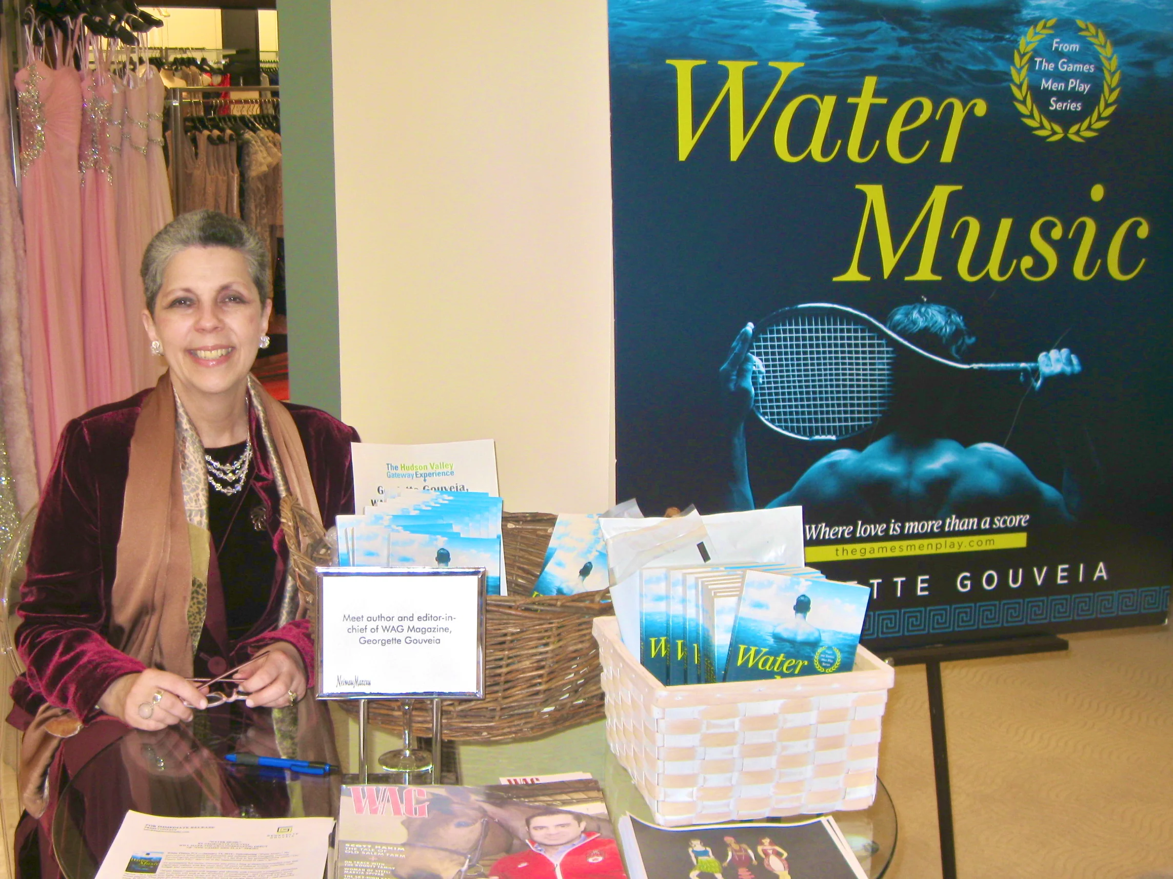 Ready to greet the public. Photograph by David Hochberg.