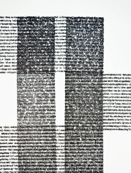 David Hutchinson’s “JG on Rembrandt # 2” (2000), paint marker on paper.