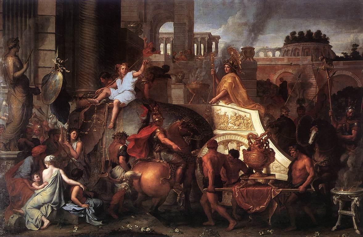 Charles Le Brun’s “Entry of Alexander Into Babylon” (1664, oil). Musée du Louvre.