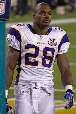Adrian Peterson in 2010. Photograph by Mike Morbeck.
