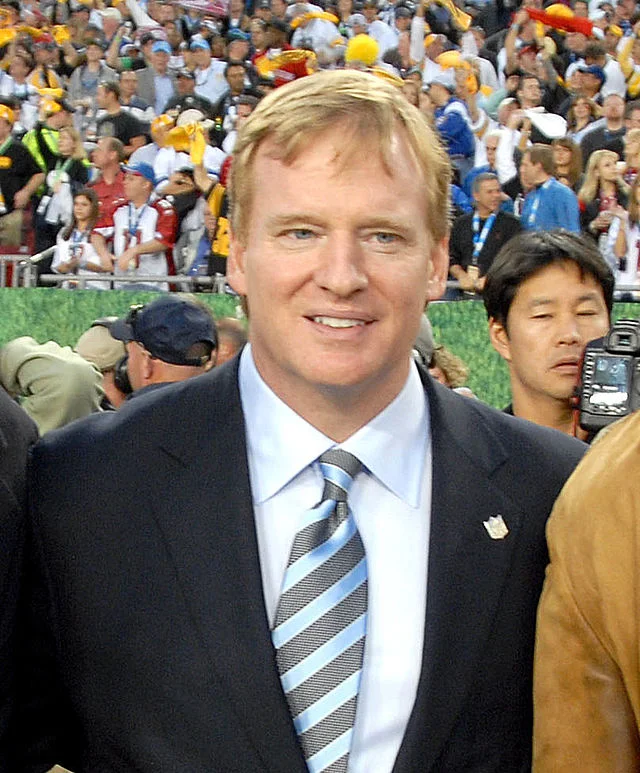 Roger Goodell is happier Super Bowl times. Photograph by Staff Sgt. Bradley Lail, USAF