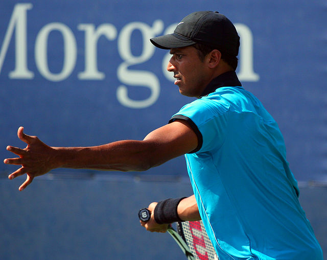 Mahesh Bhupathi, founder of the new International Premier Tennis League, in action at the US Open in 2009. Photograph by Robbie Mendelson