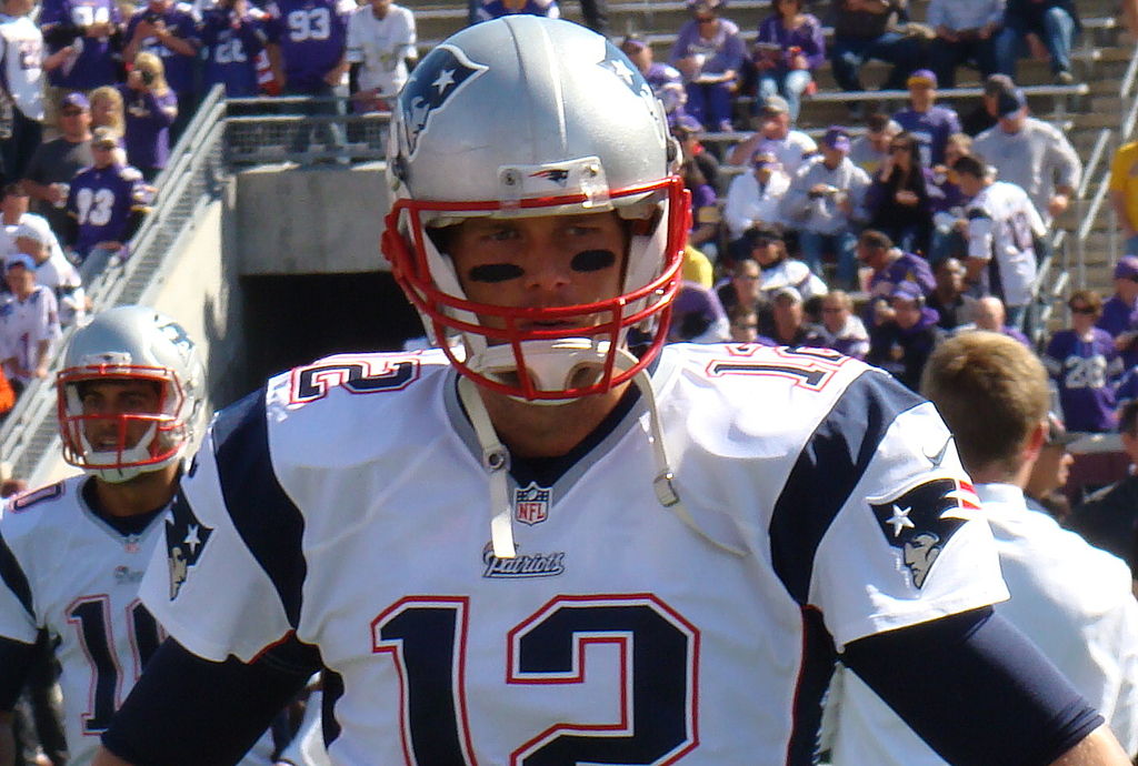 Tom Brady in action against the Minnesota Vikings last year. Photograph by Andrew Campbell.