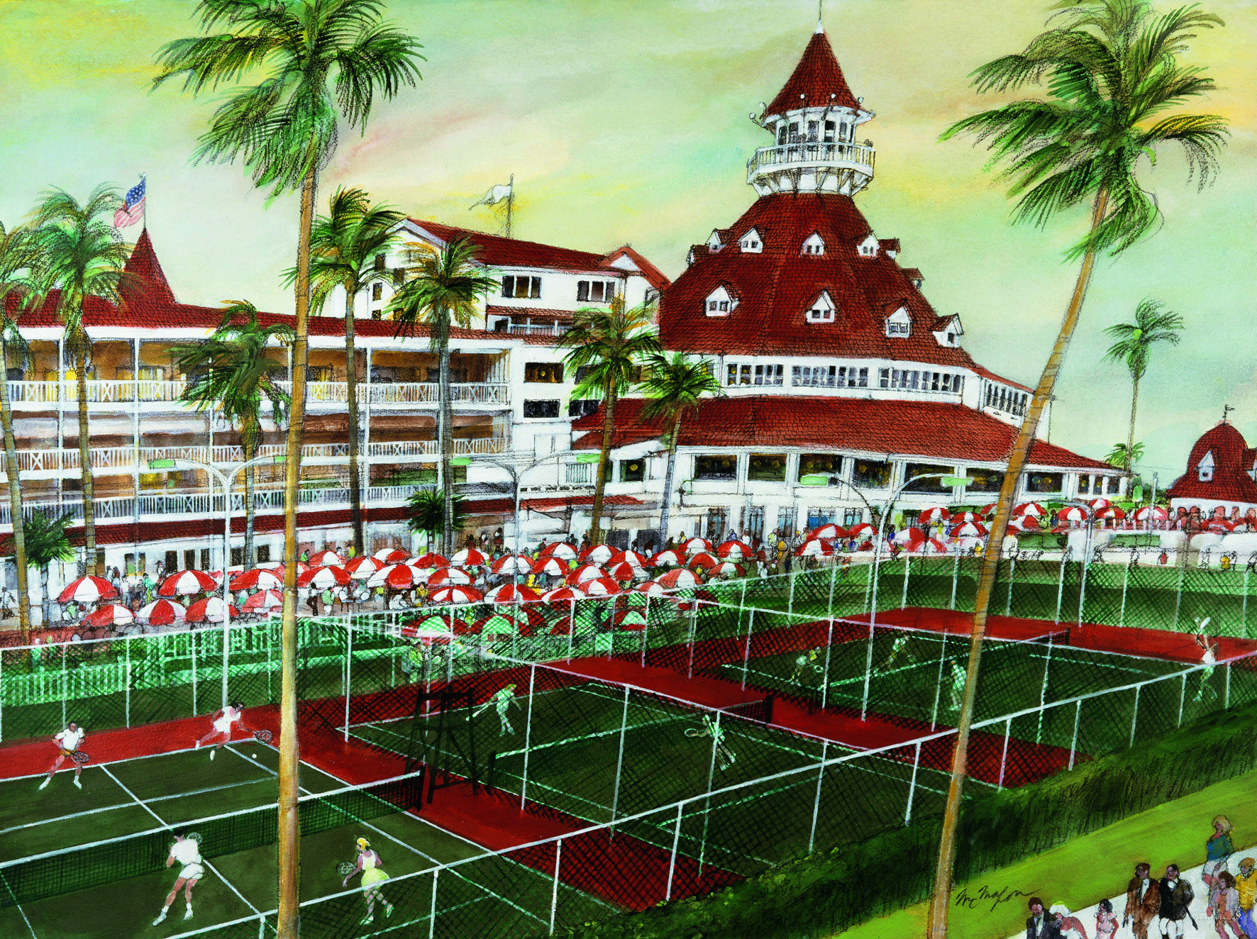   © The Stylish Life - Tennis, published by teNeues, www.teneues.com. Tennis Courts at Hotel Del Coronado, Photo © Franklin McMahon/CORBIS.  