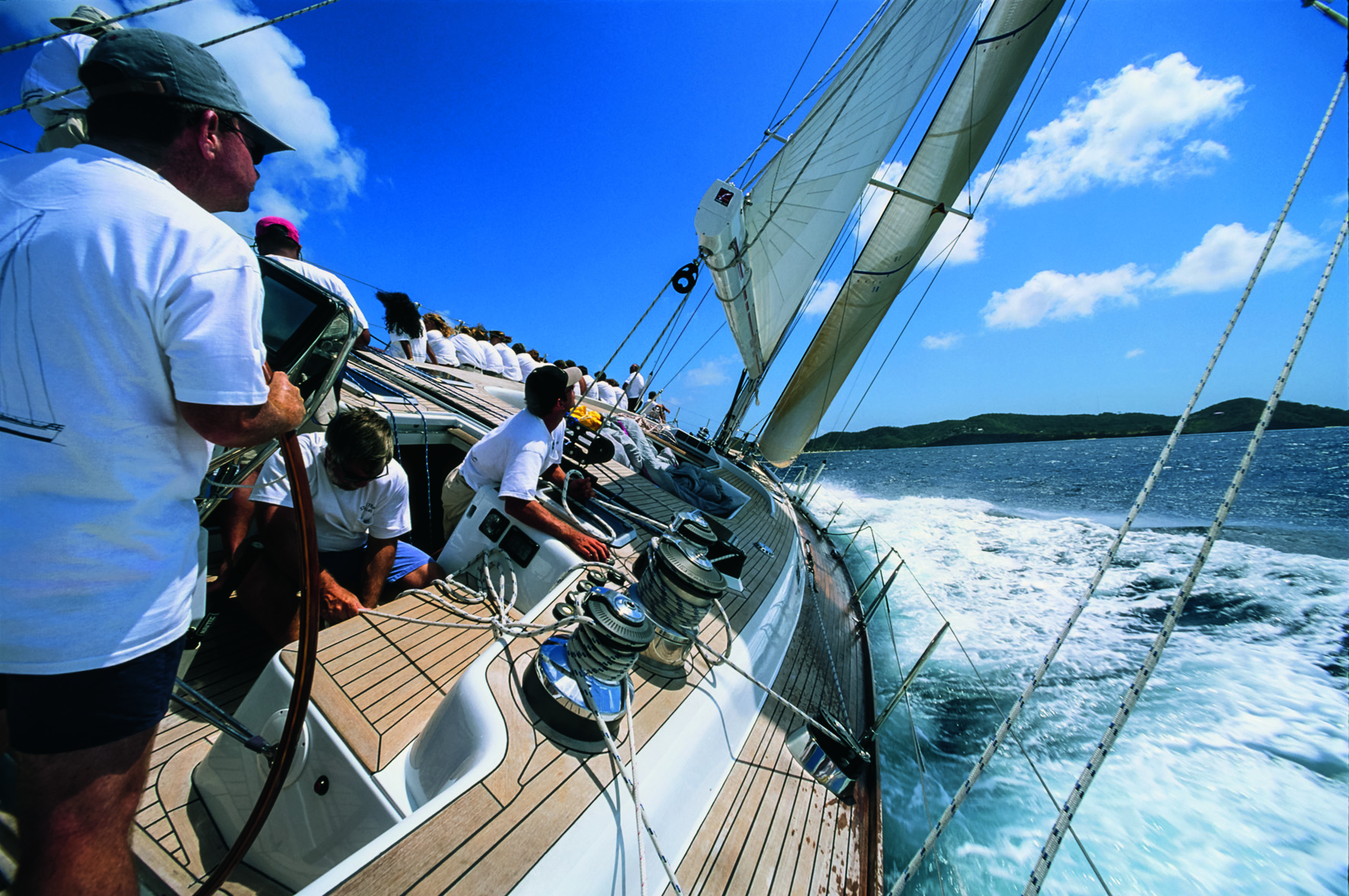   © The Stylish Life - Yachting, published by teNeues, www.teneues.com. Sailboat participating in Antigua Race Week, Photo © Onne van der Wal/Corbis.  